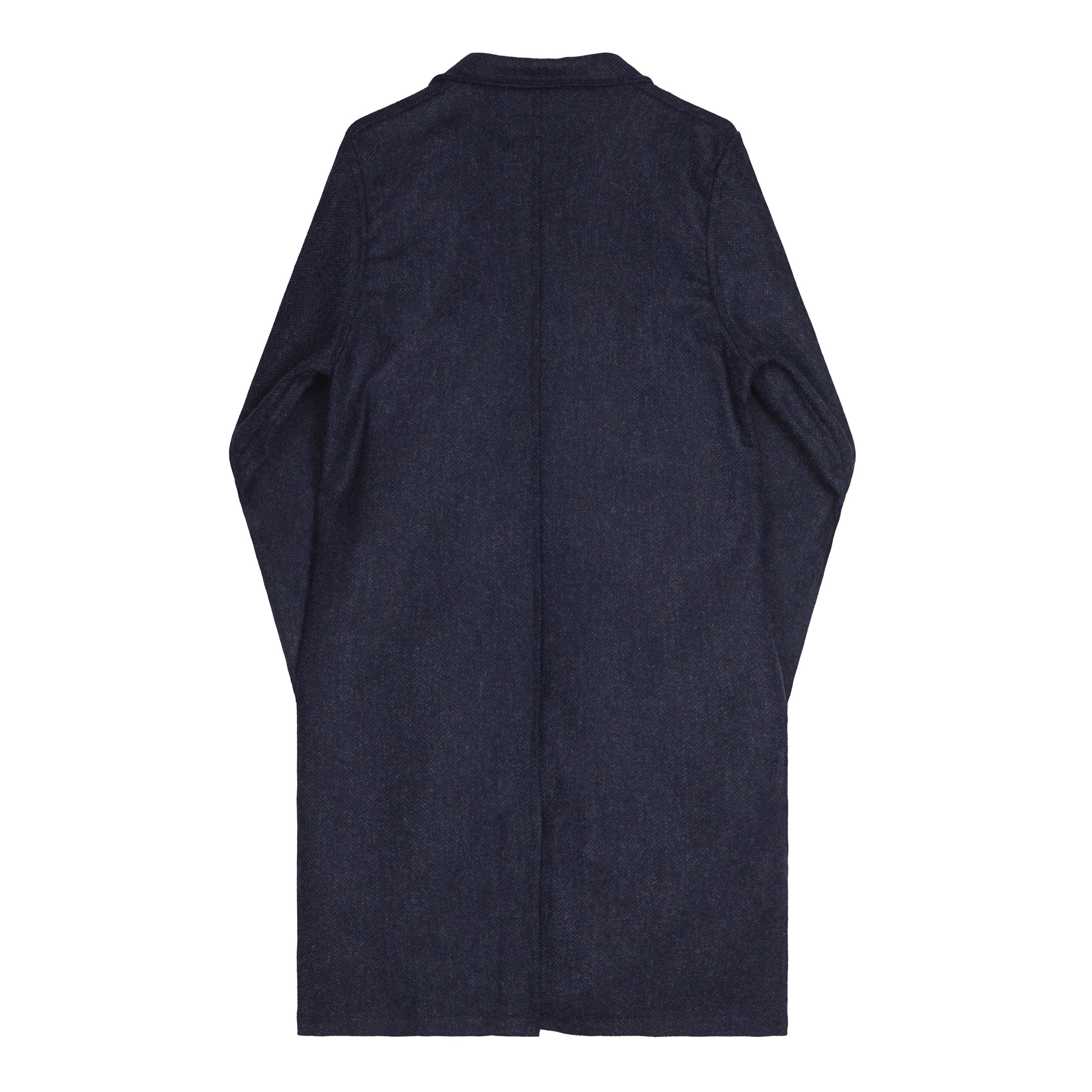 Carrier Company Wool Coat in Navy Herringbone