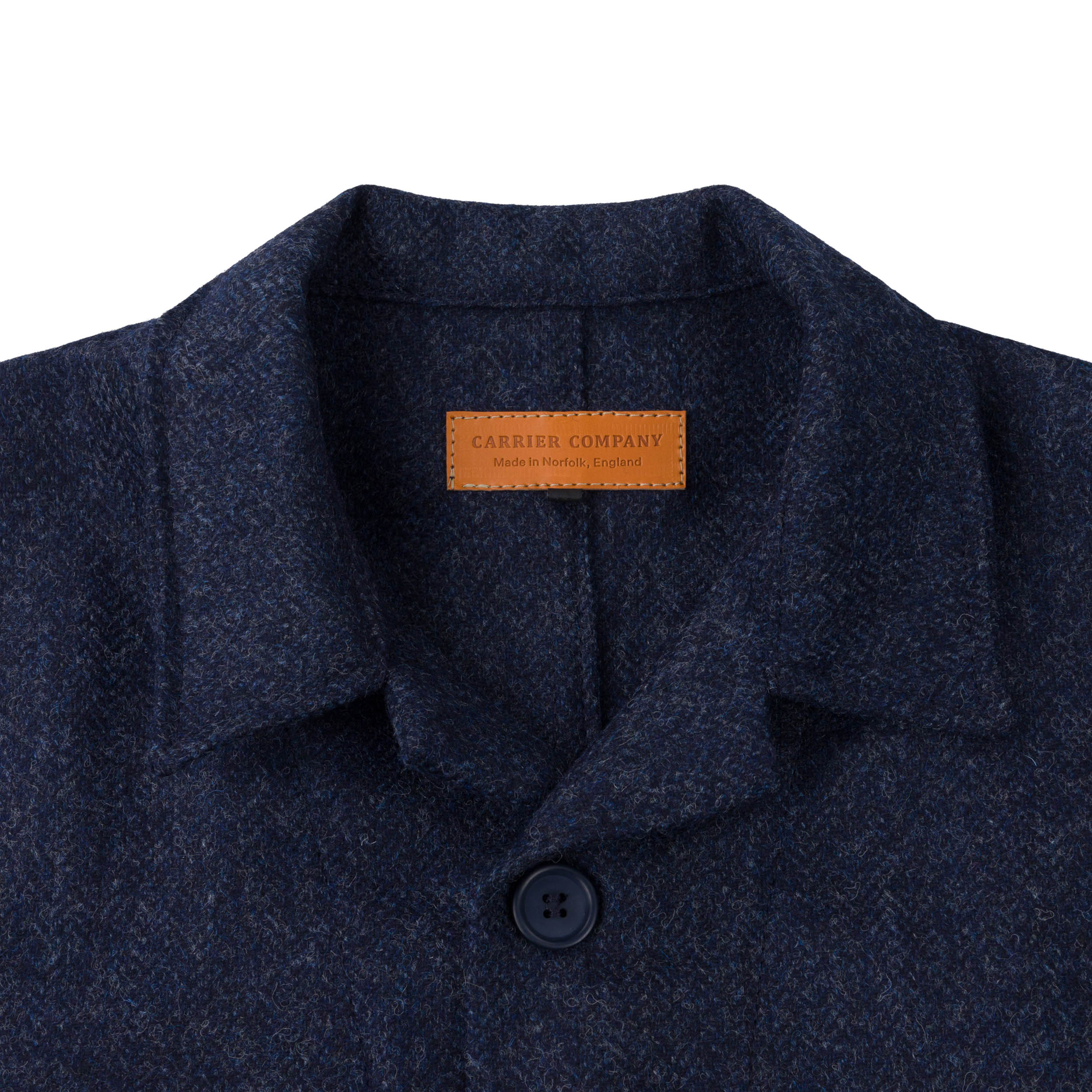 Carrier Company Wool Coat in Navy Herringbone