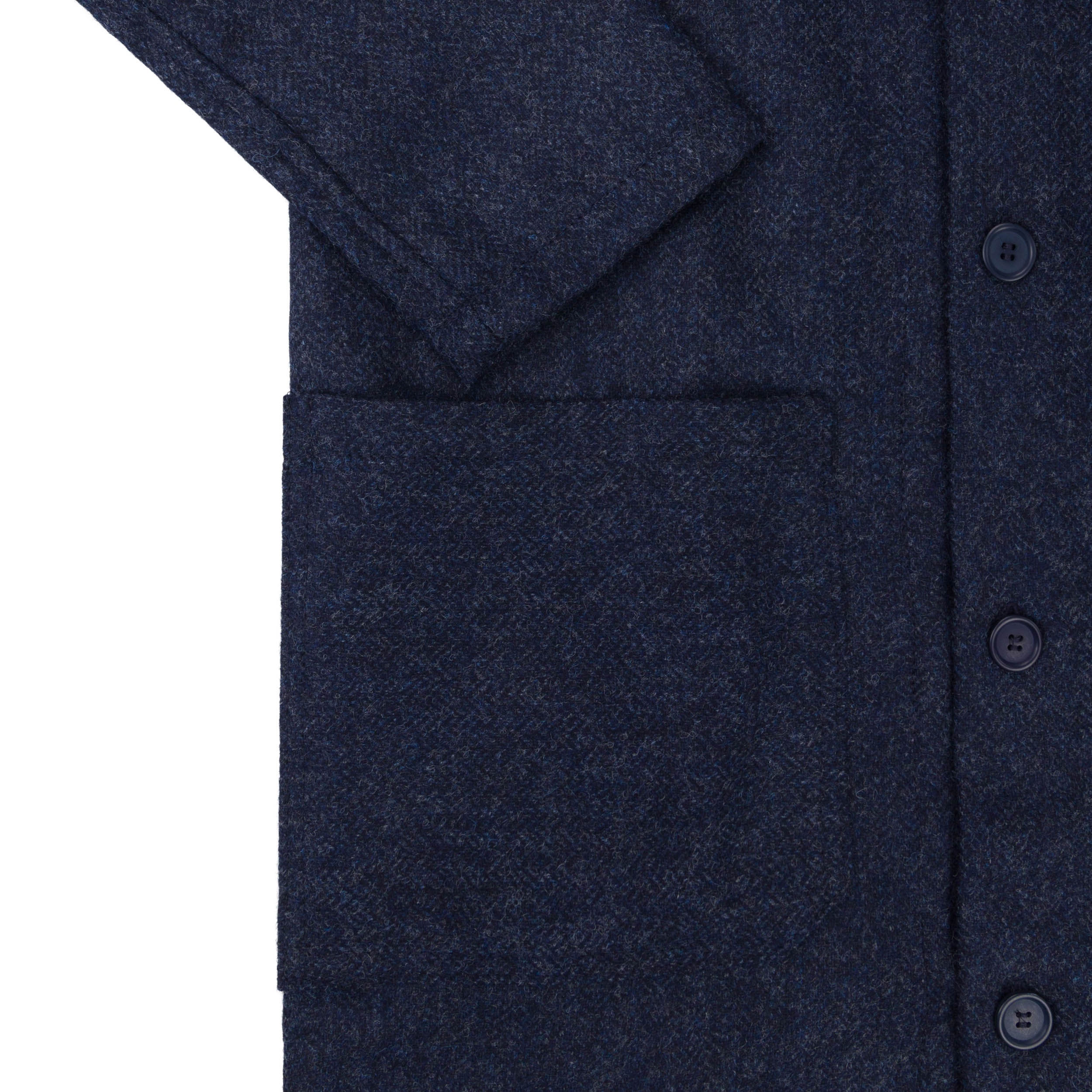 Carrier Company Wool Coat in Navy Herringbone