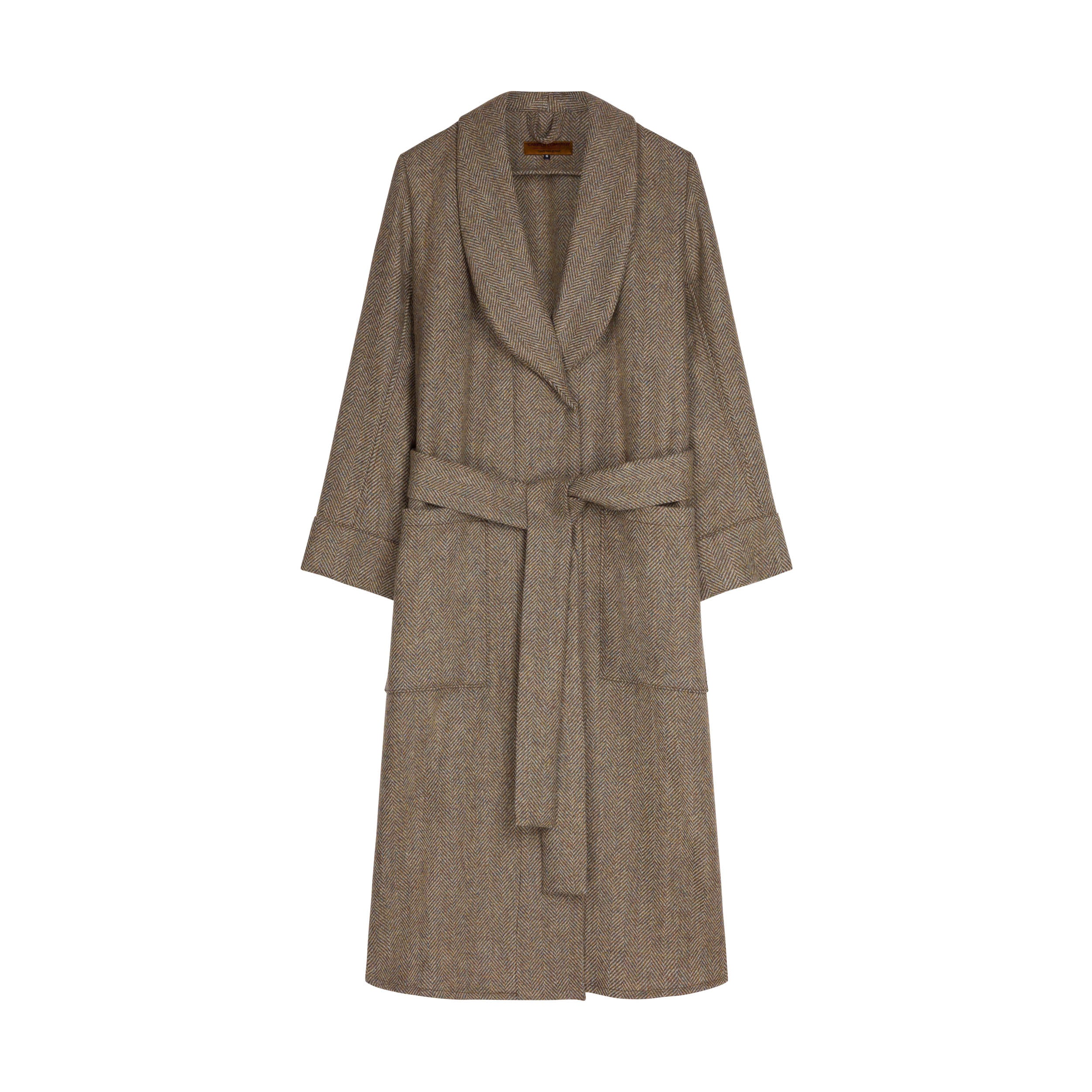 Carrier Company Wool Dressing Gown in Pebble Herringbone