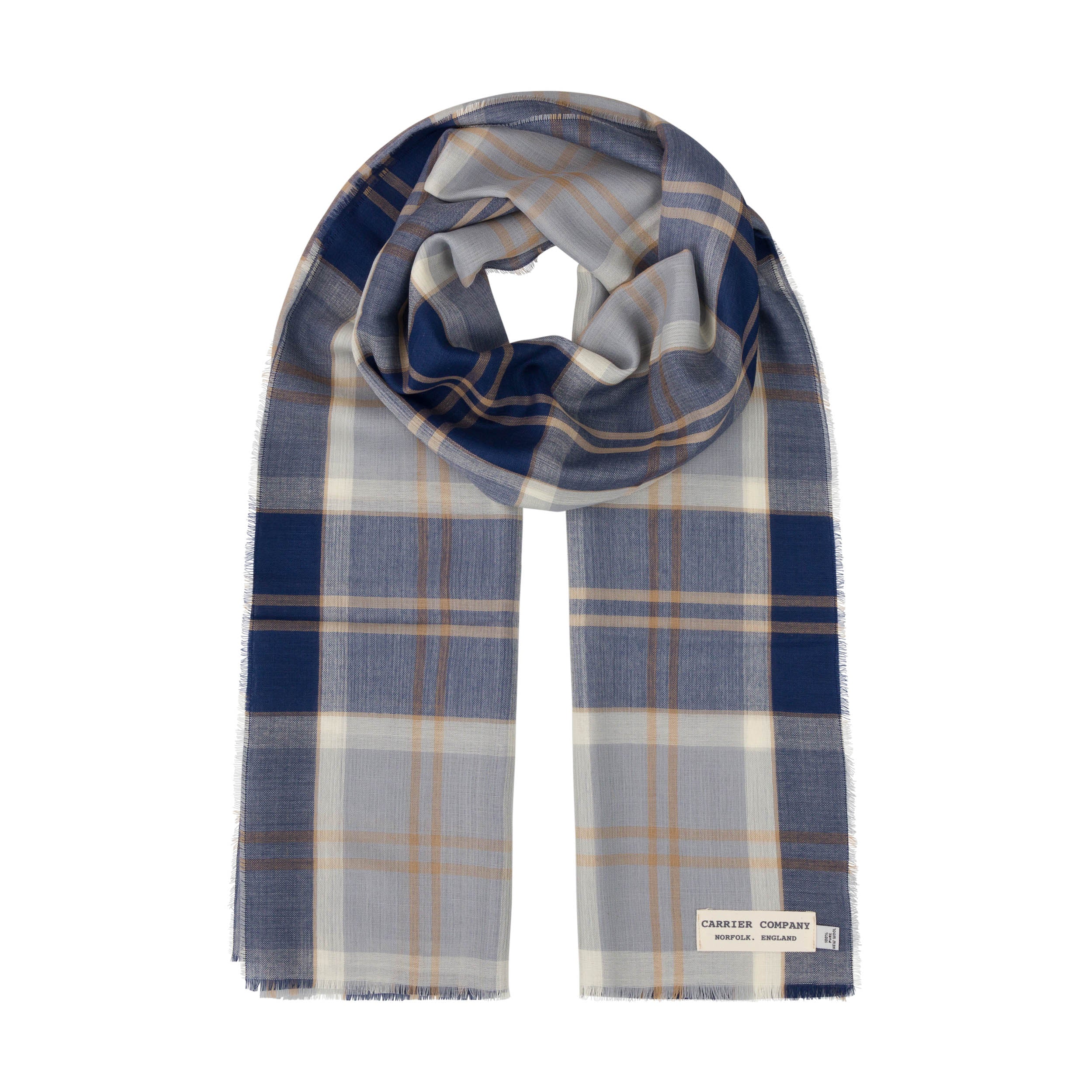 Carrier Company Extra Fine Merino Scarf in Bannockbane Grey Tartan