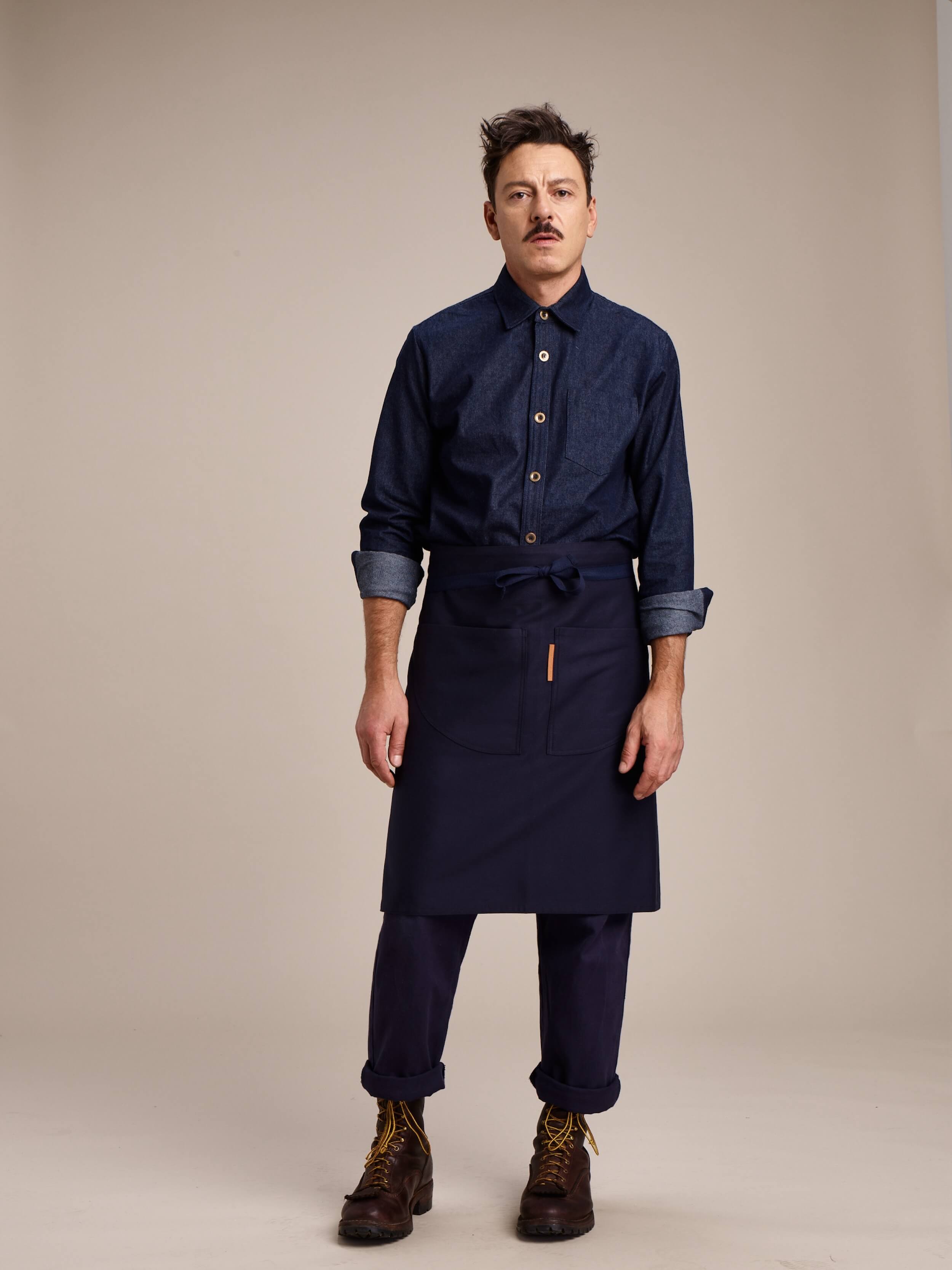 Enzo is 6'1", has a 16" collar and wears a Large shirt