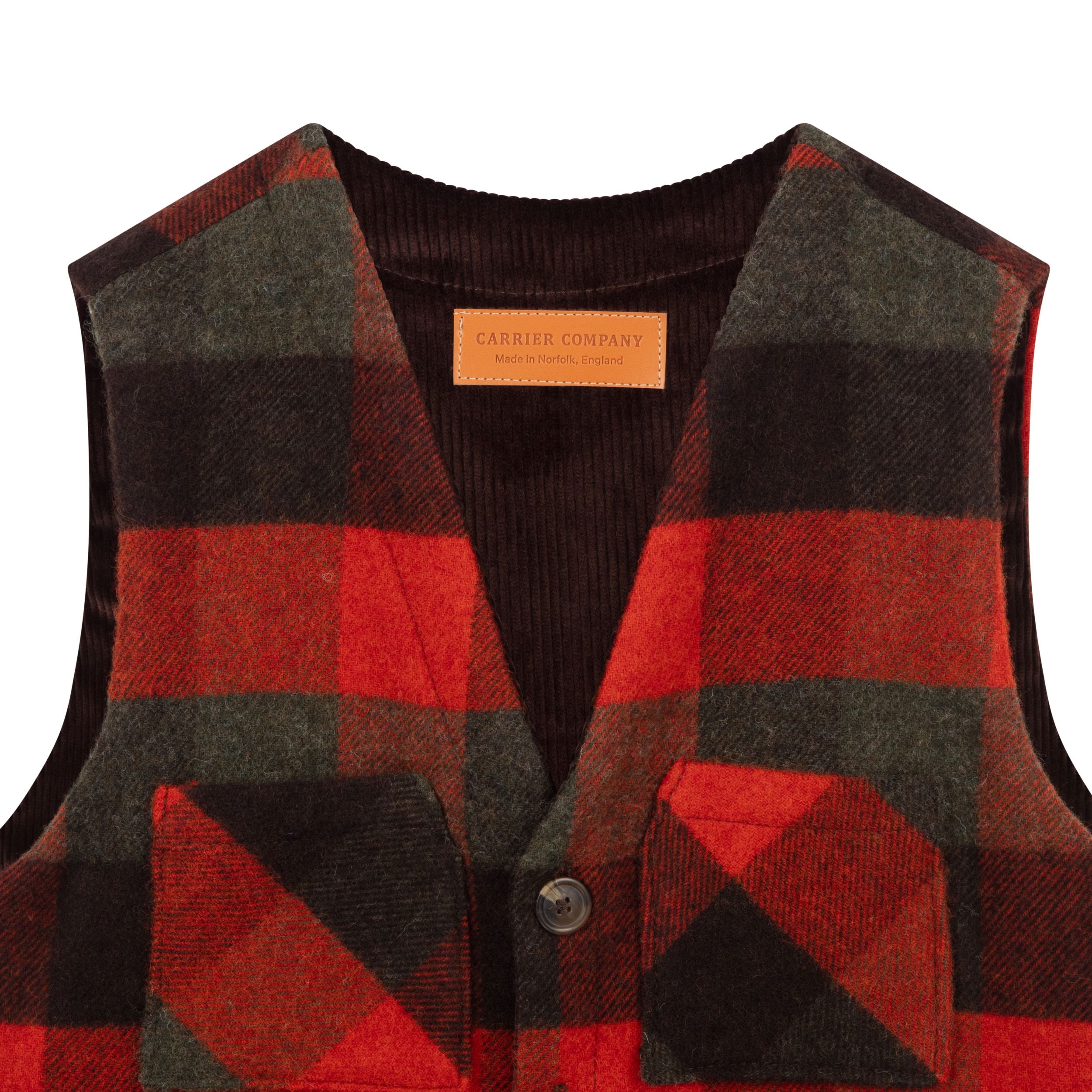 Carrier Company Wool Warmer in Orange Check