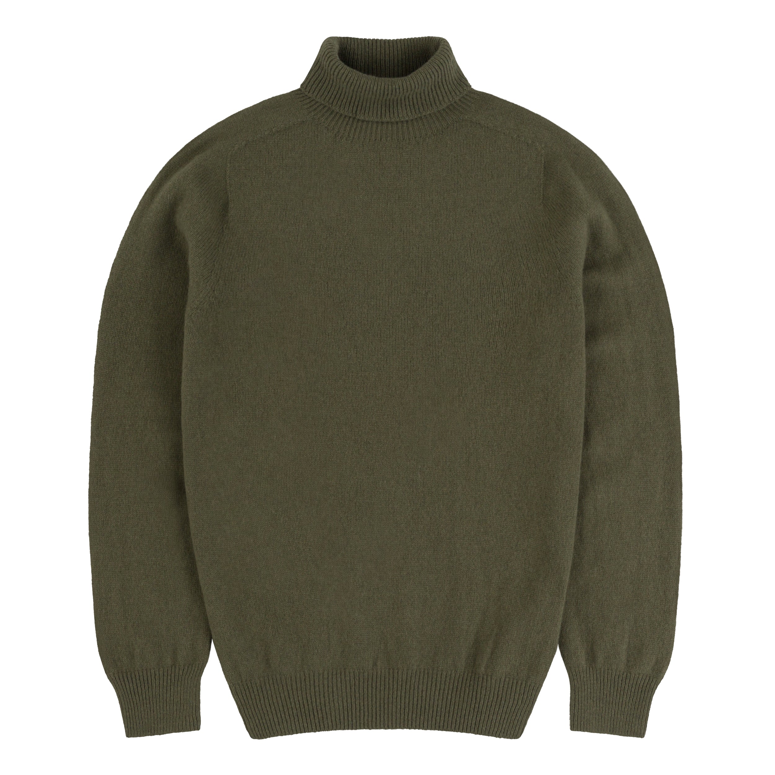 Carrier Company Hand Cashmere and Merino Supersoft Roll Neck Jumper in Olive