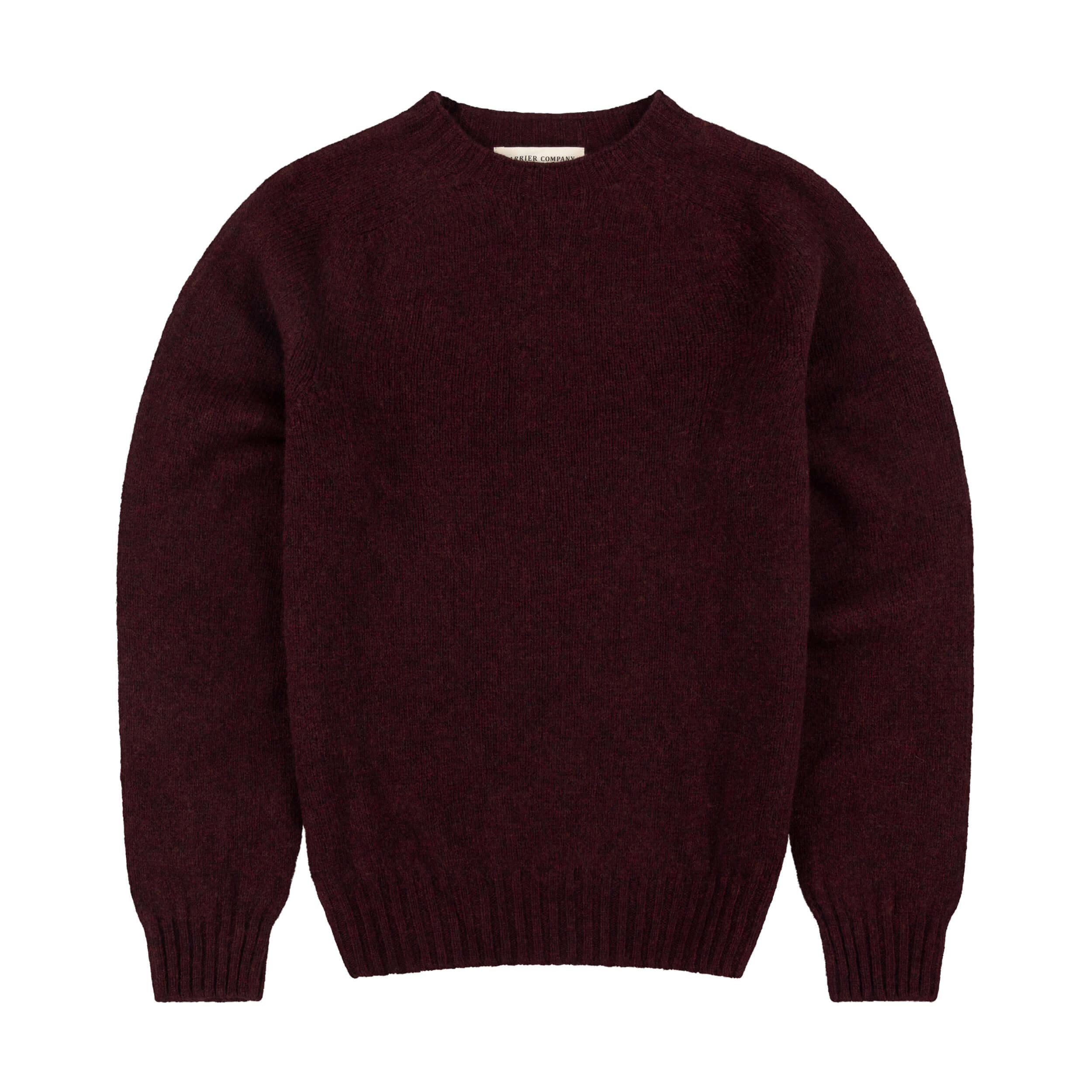 Carrier Company Shetland LAmbswool Jumper In Mulberry