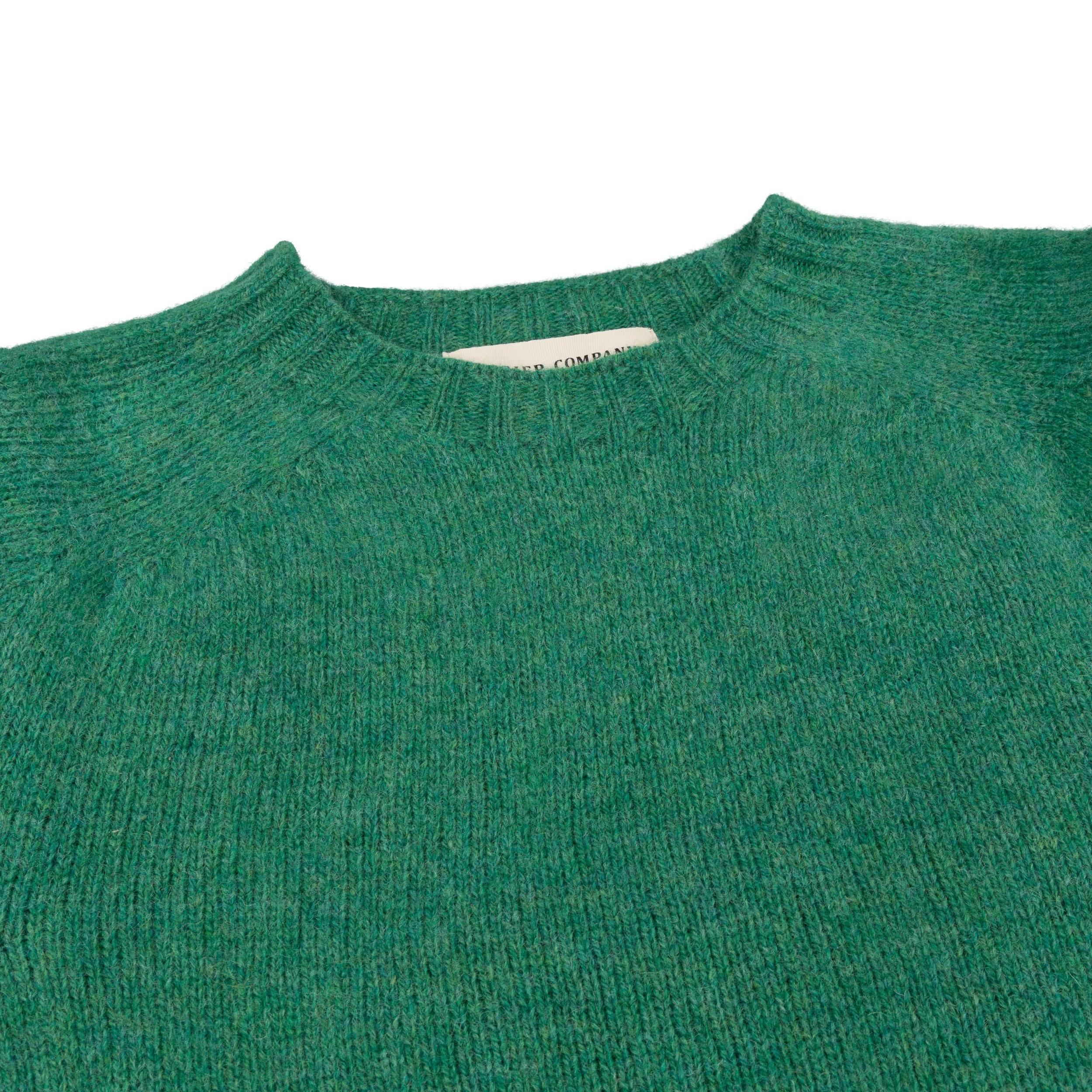 Carrier Company Shetland Wool Jumper In Jade Lambswool