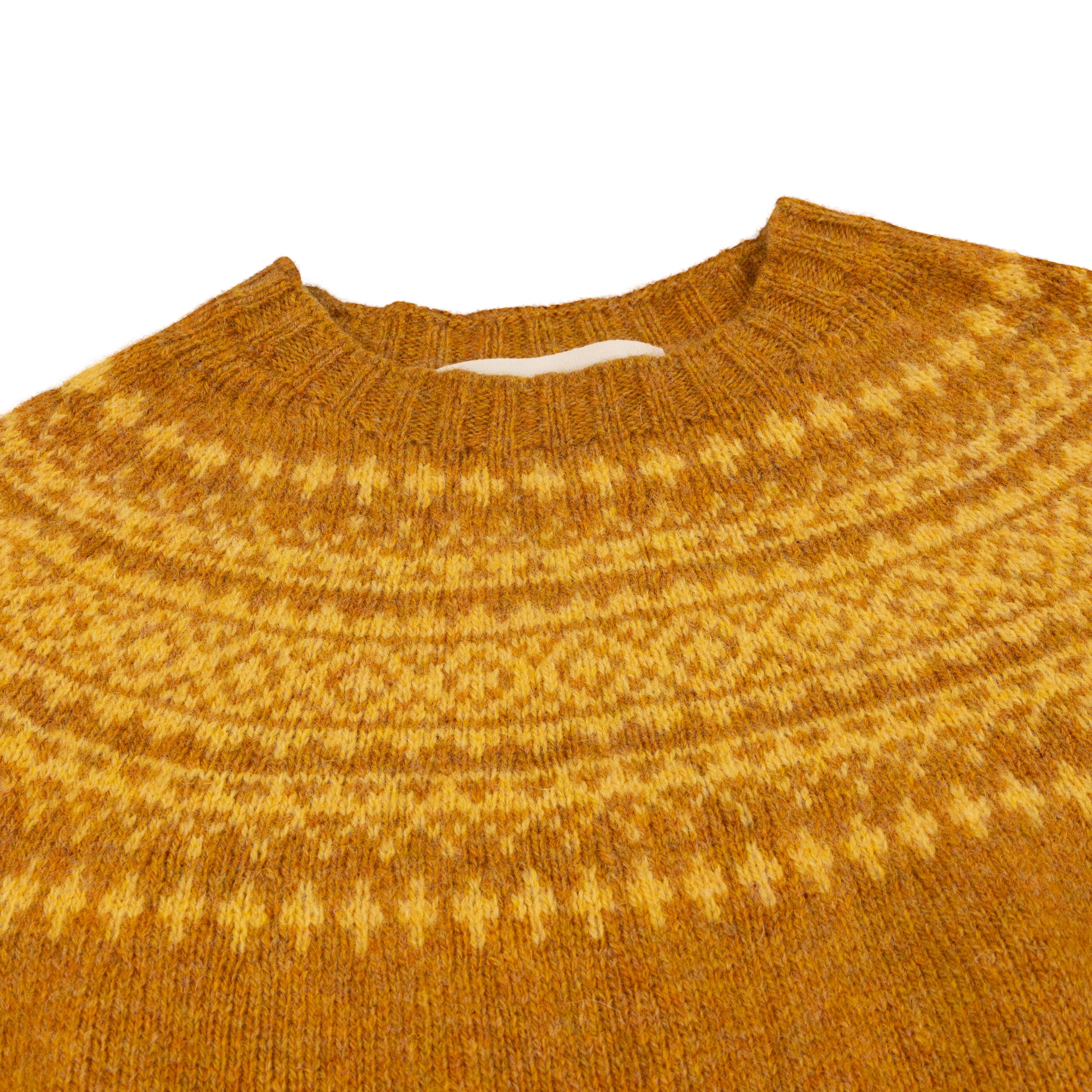 Carrier Company Yoke Shetland Lambswool Jumper In Sunflowers
