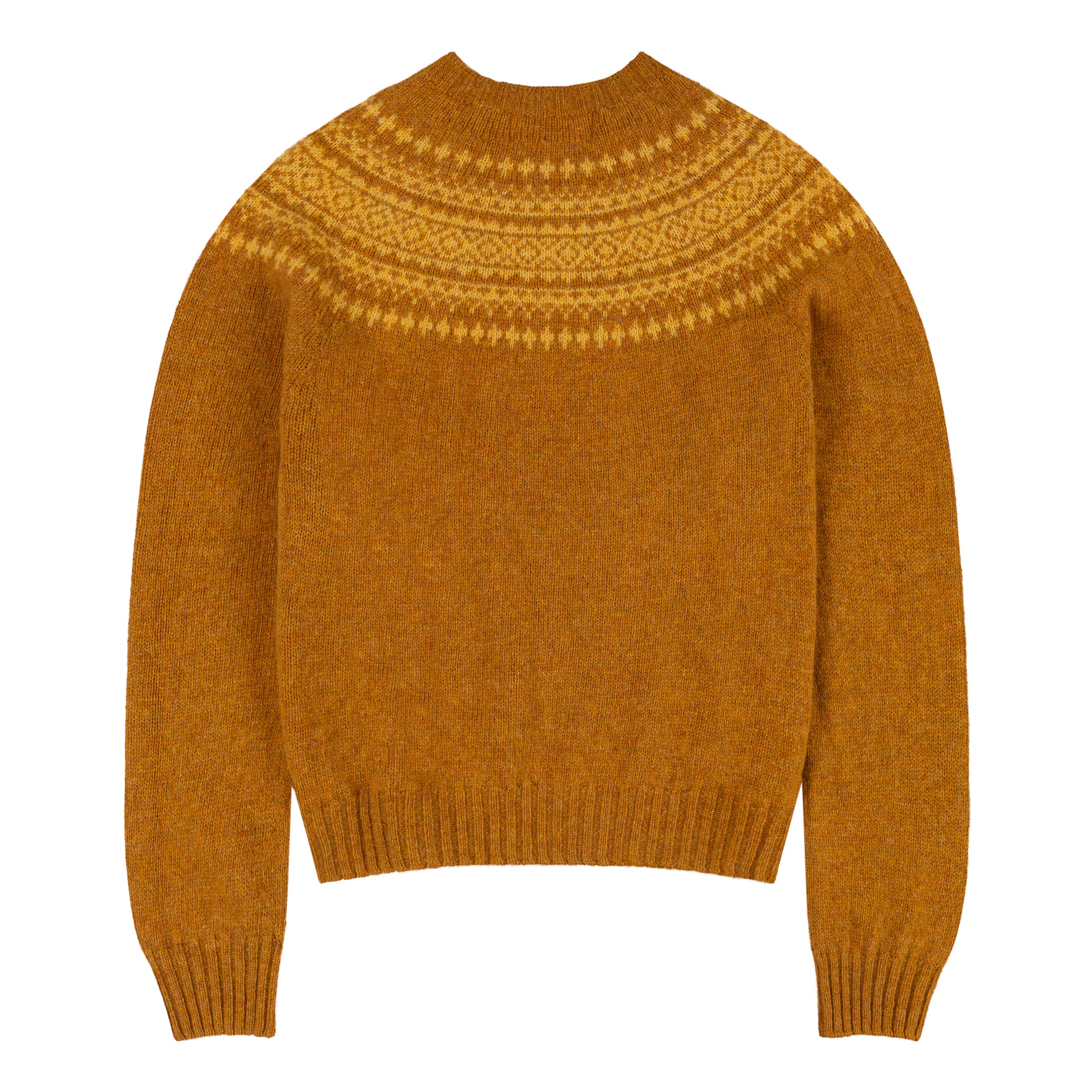 Carrier Company Yoke Shetland Lambswool Jumper In Sunflowers