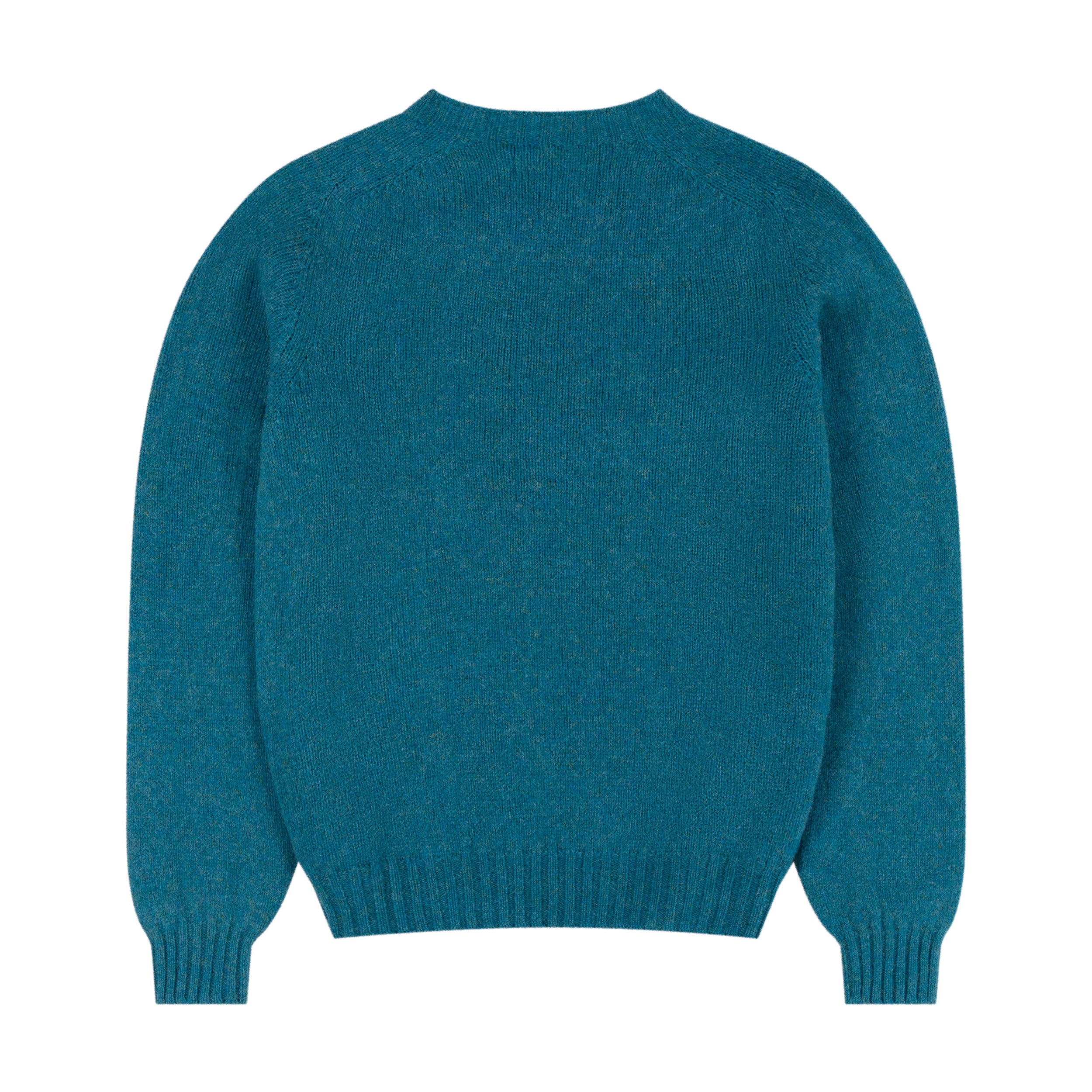 Carrier Company Shetland Wool Jumper In Kingfisher Lambswool