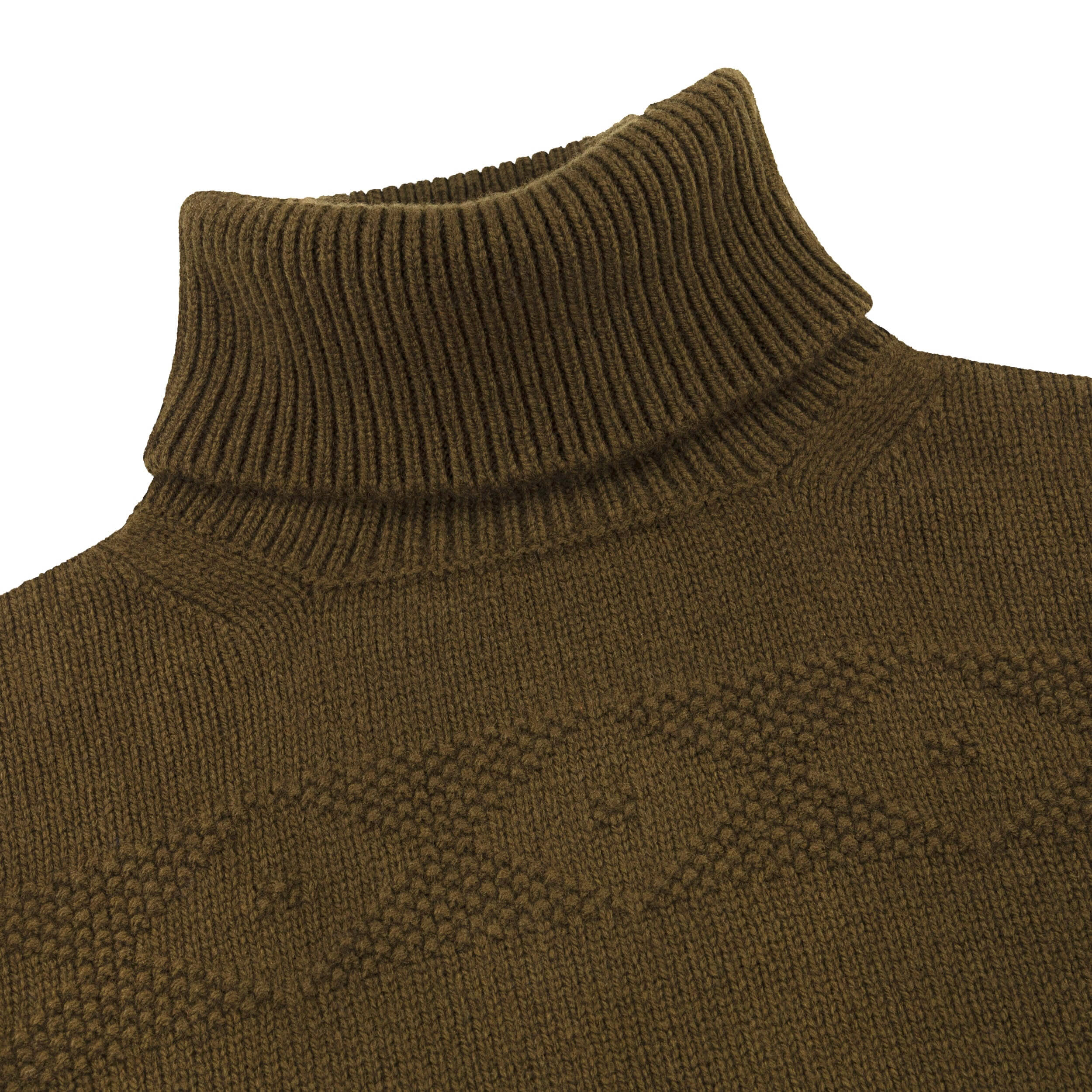 Carrier Company Textured Polo Neck In Military