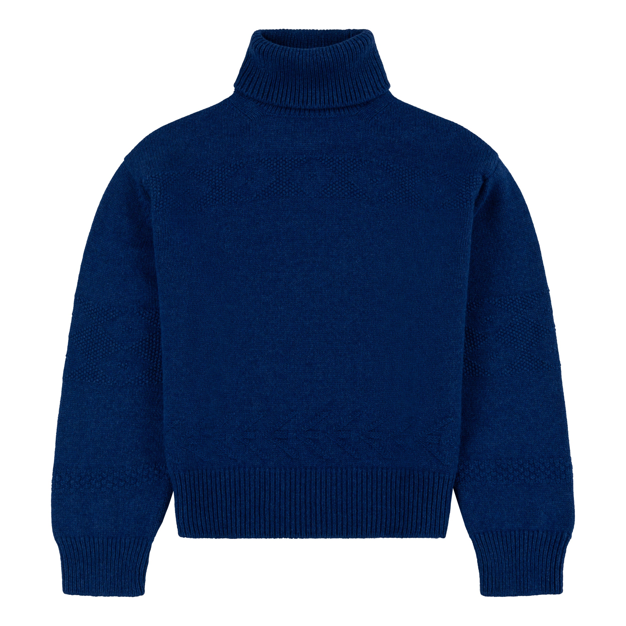 Carrier Company Textured Polo Neck In Royal
