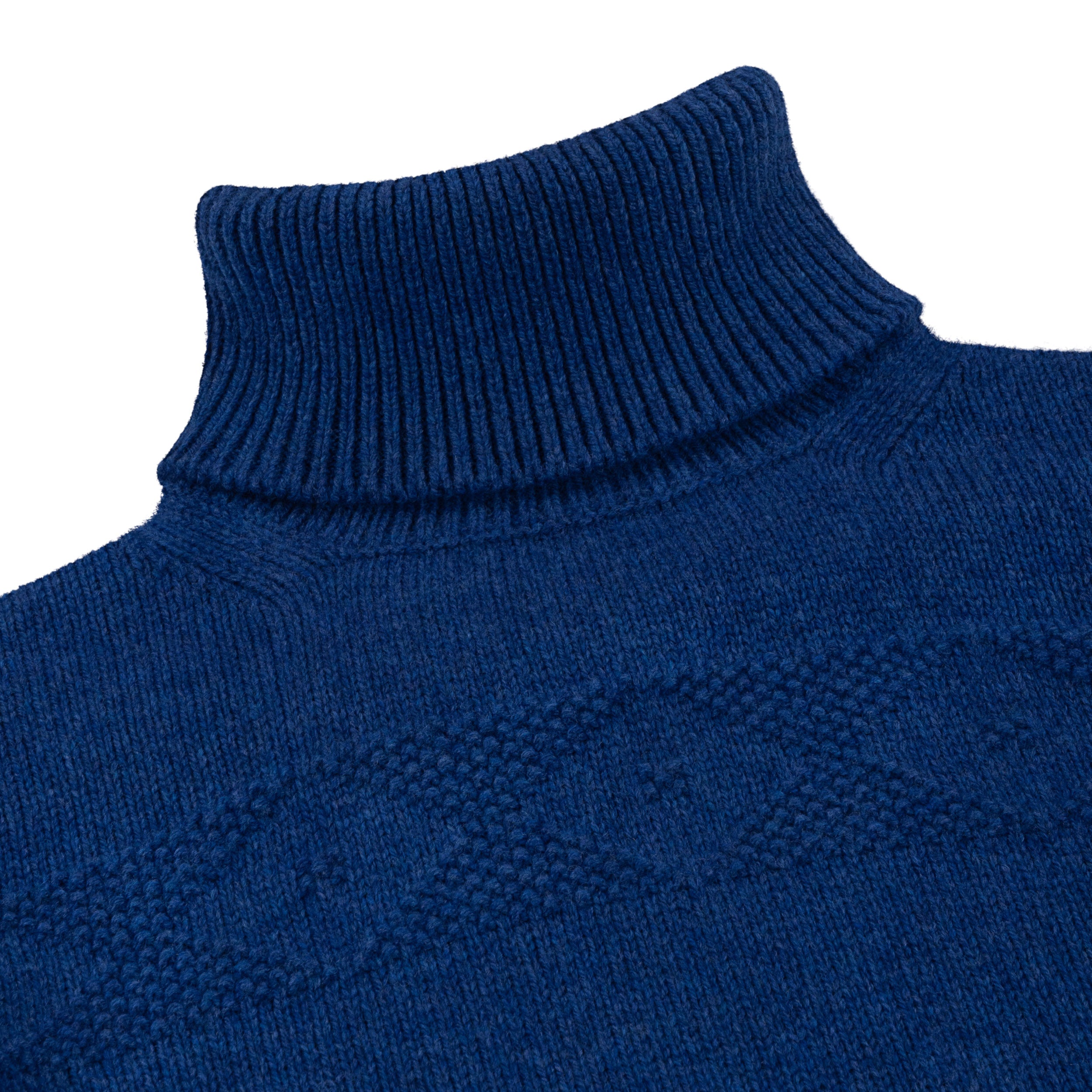 Carrier Company Textured Polo Neck In Royal