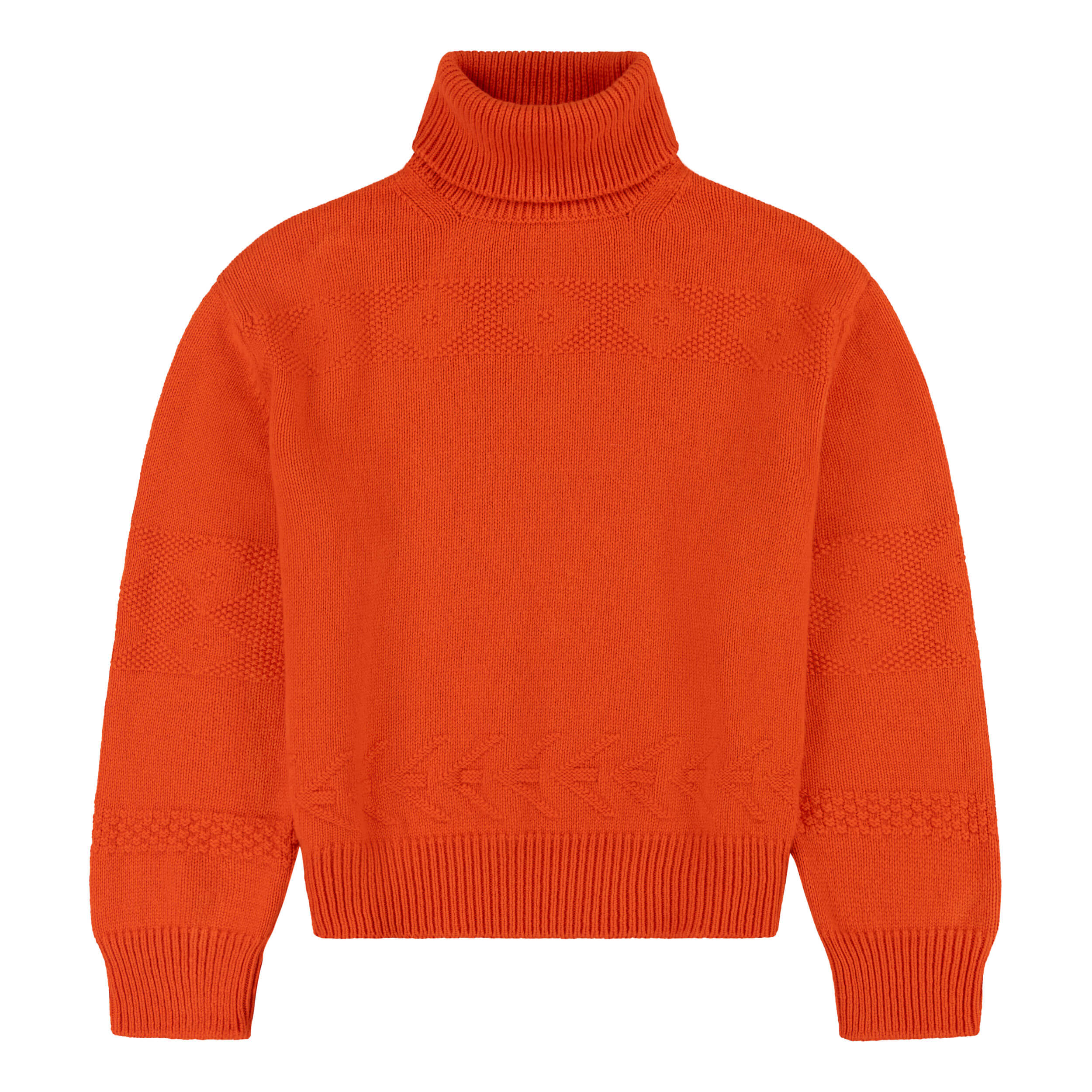 Carrier Company Textured Polo Neck In Satsuma