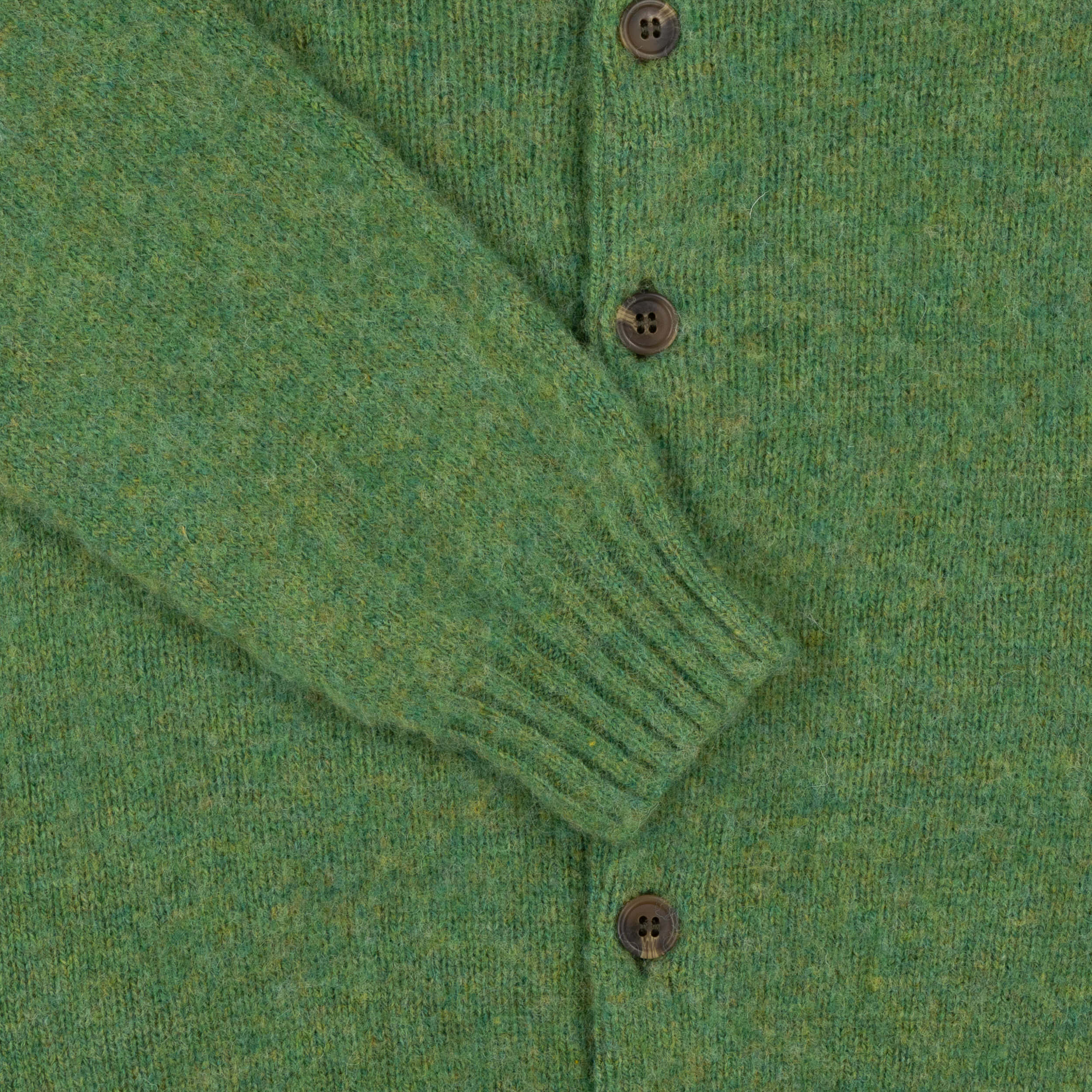 Carrier Company Brushed Shetland Lambswool Cardigan In Parsley