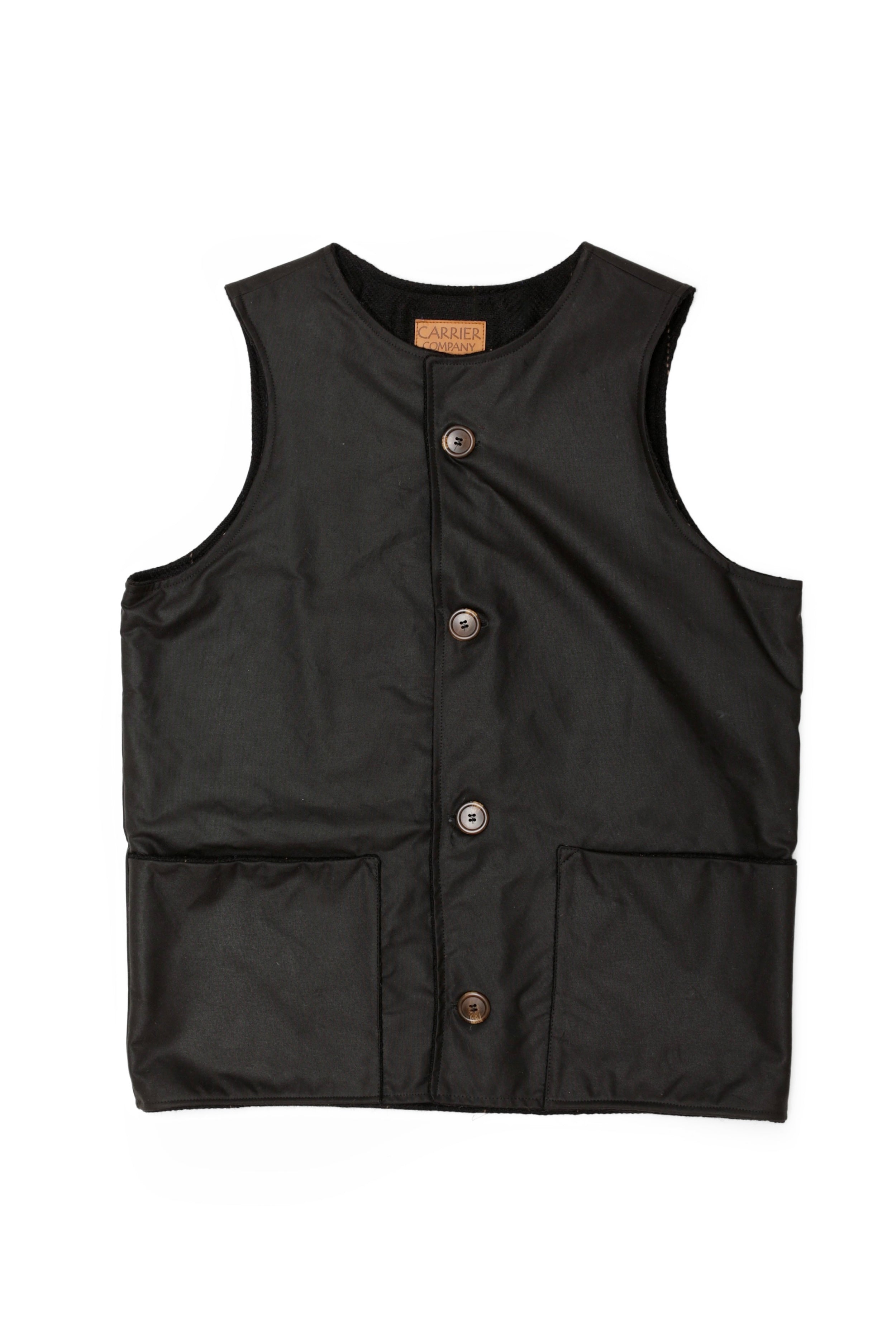 Carrier Company Jerkin In Black Wax c Cotton