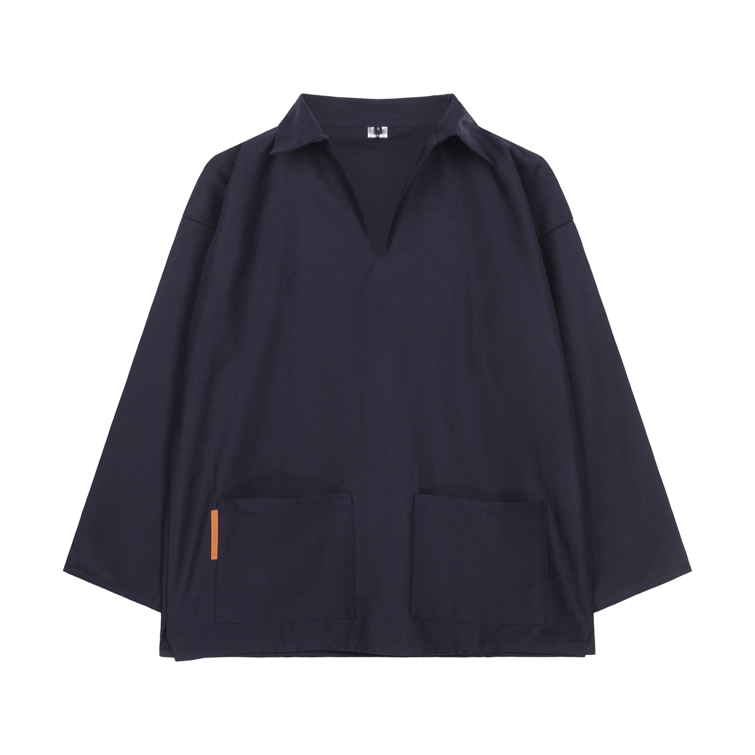 Carrier Company V-Neck Smock in Navy Cotton Drill