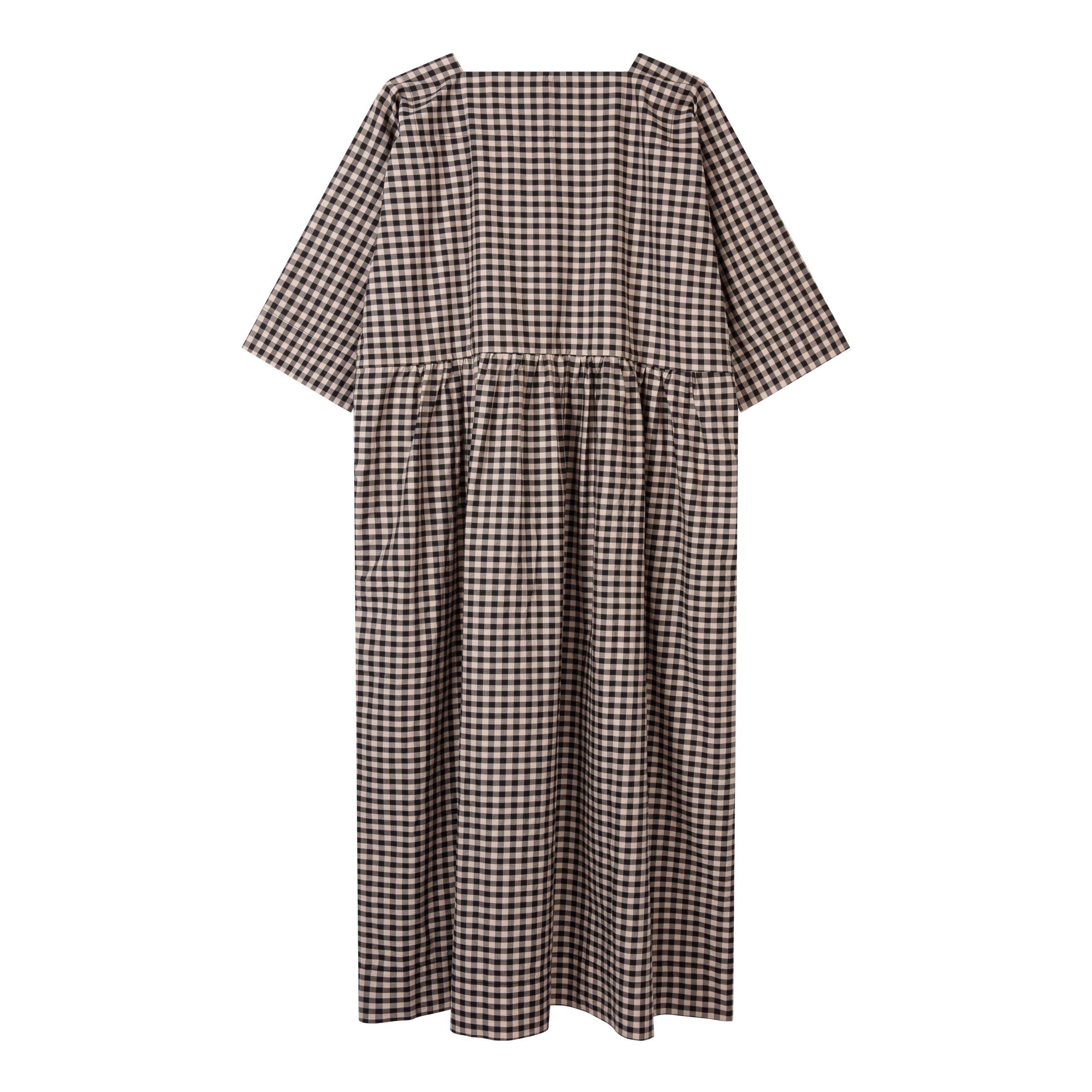 Carrier Company Chelsea Tee Shirt Dress in Black and Ivory Gingham Check