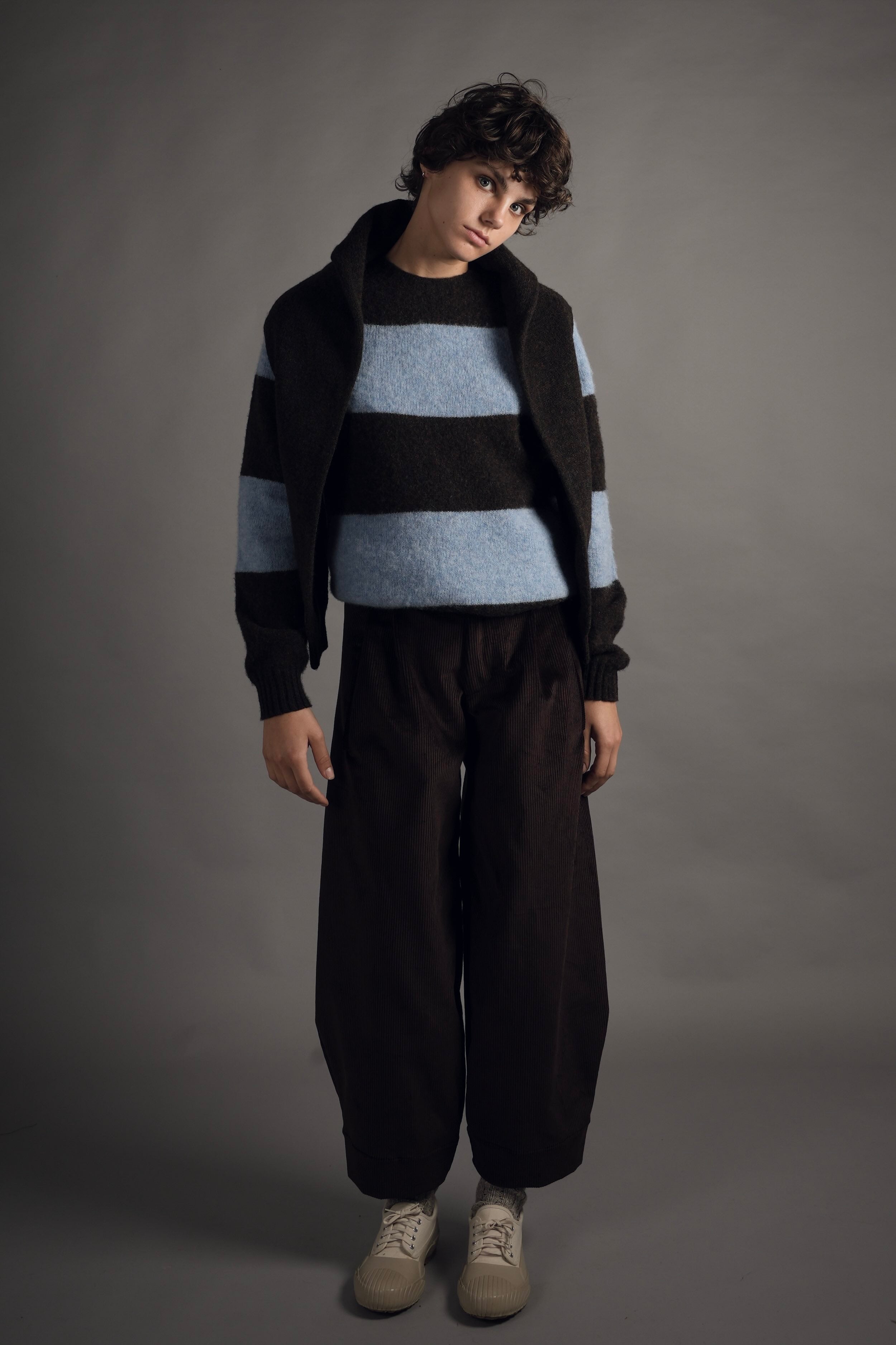 Els Wears Carrier Company Brushed Shetland Lambswool Jumper in Winter & Creek