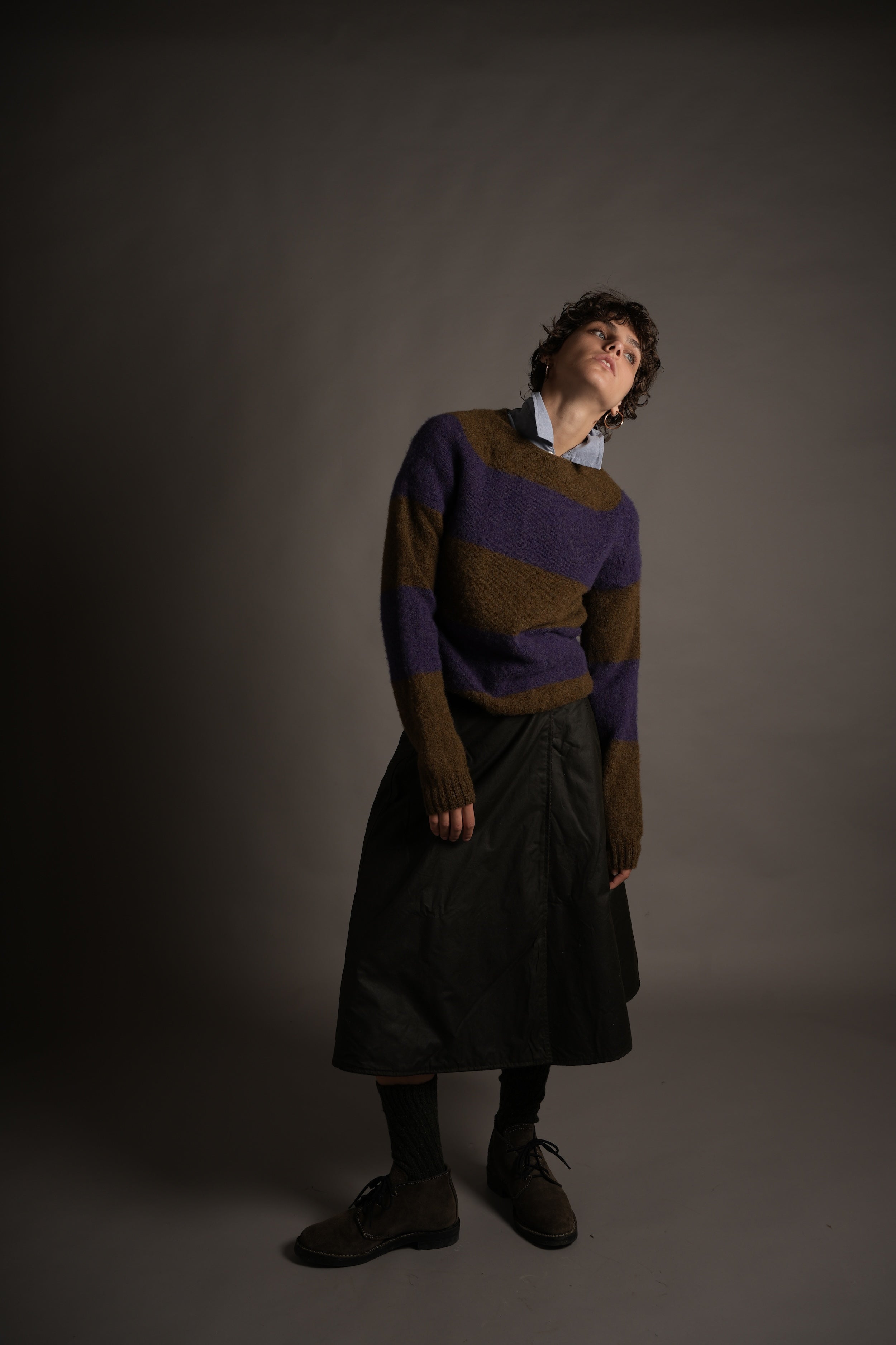 Els Wears Carrier Company Brushed Shetland Lambswool Jumper in Heather & Gorse