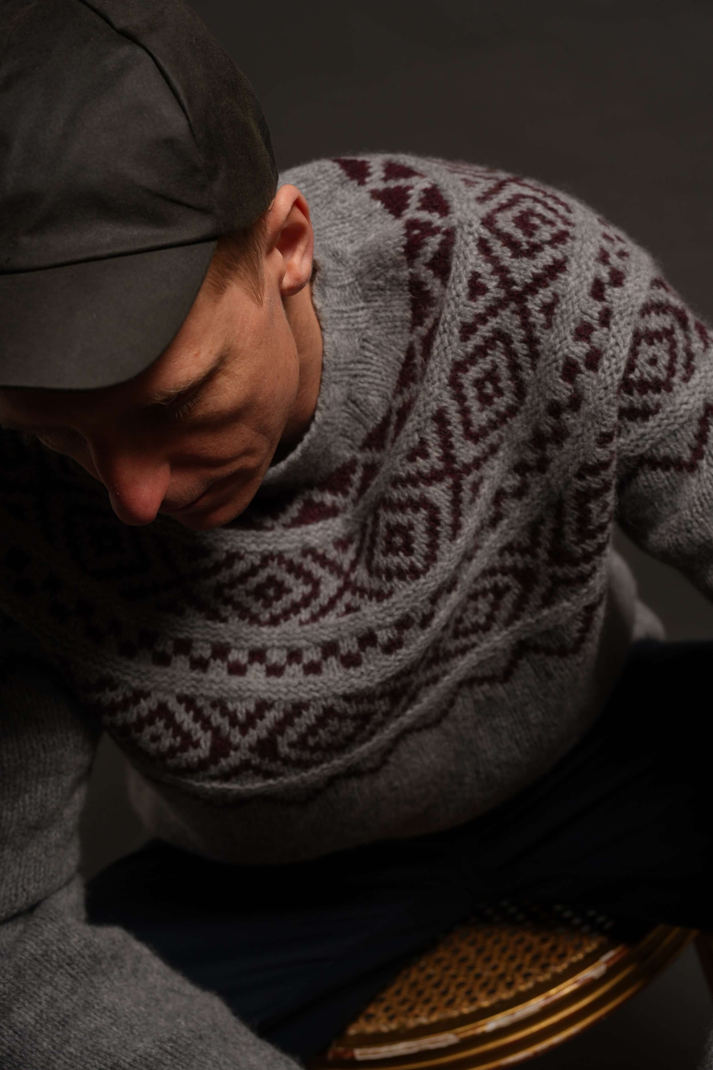 Tommy Wears Carrier Company Chunky Wide Yoke In Beetroot & Grey