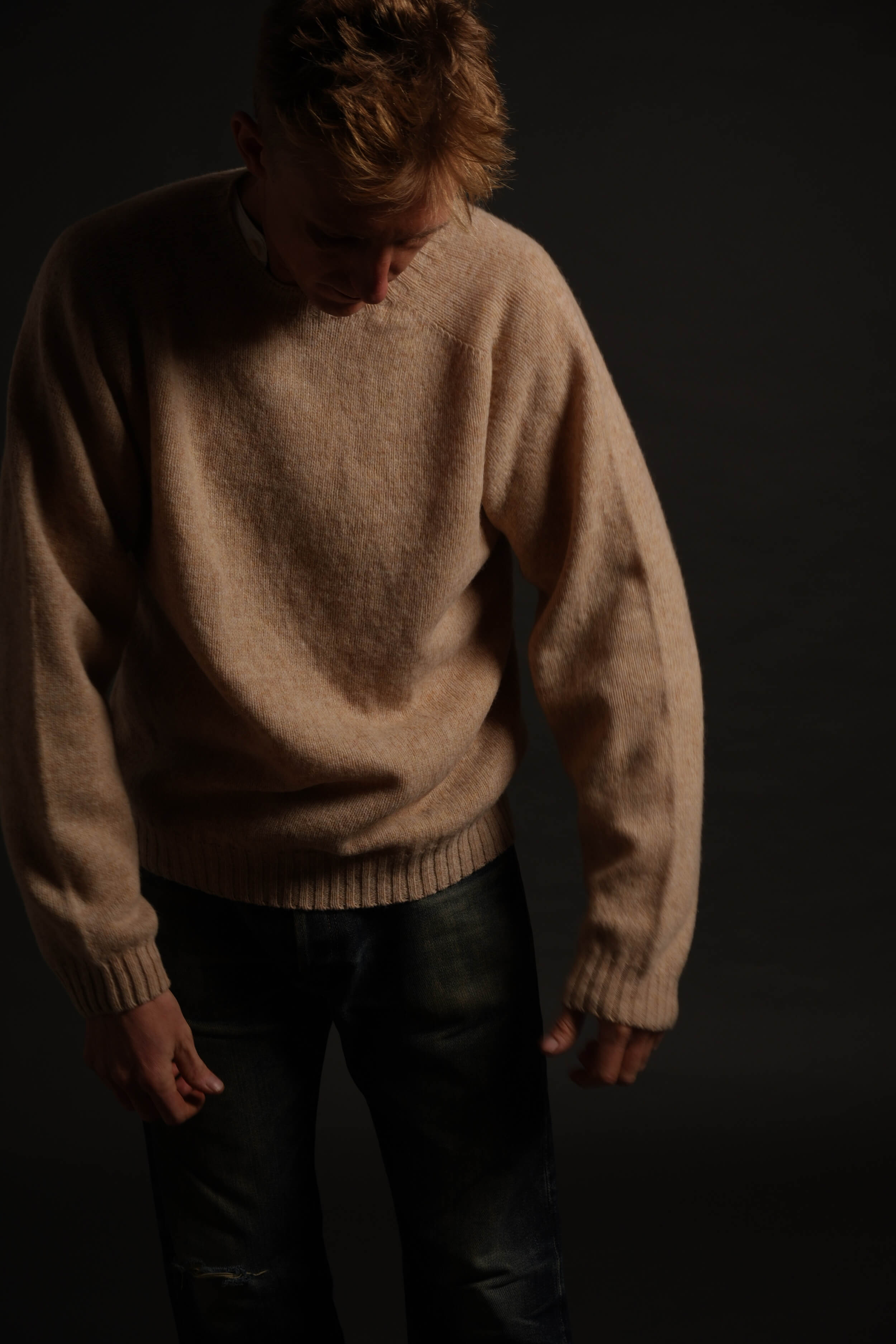 Tommy Wears Carrier Company Shetland Lambswool Jumper In Calico