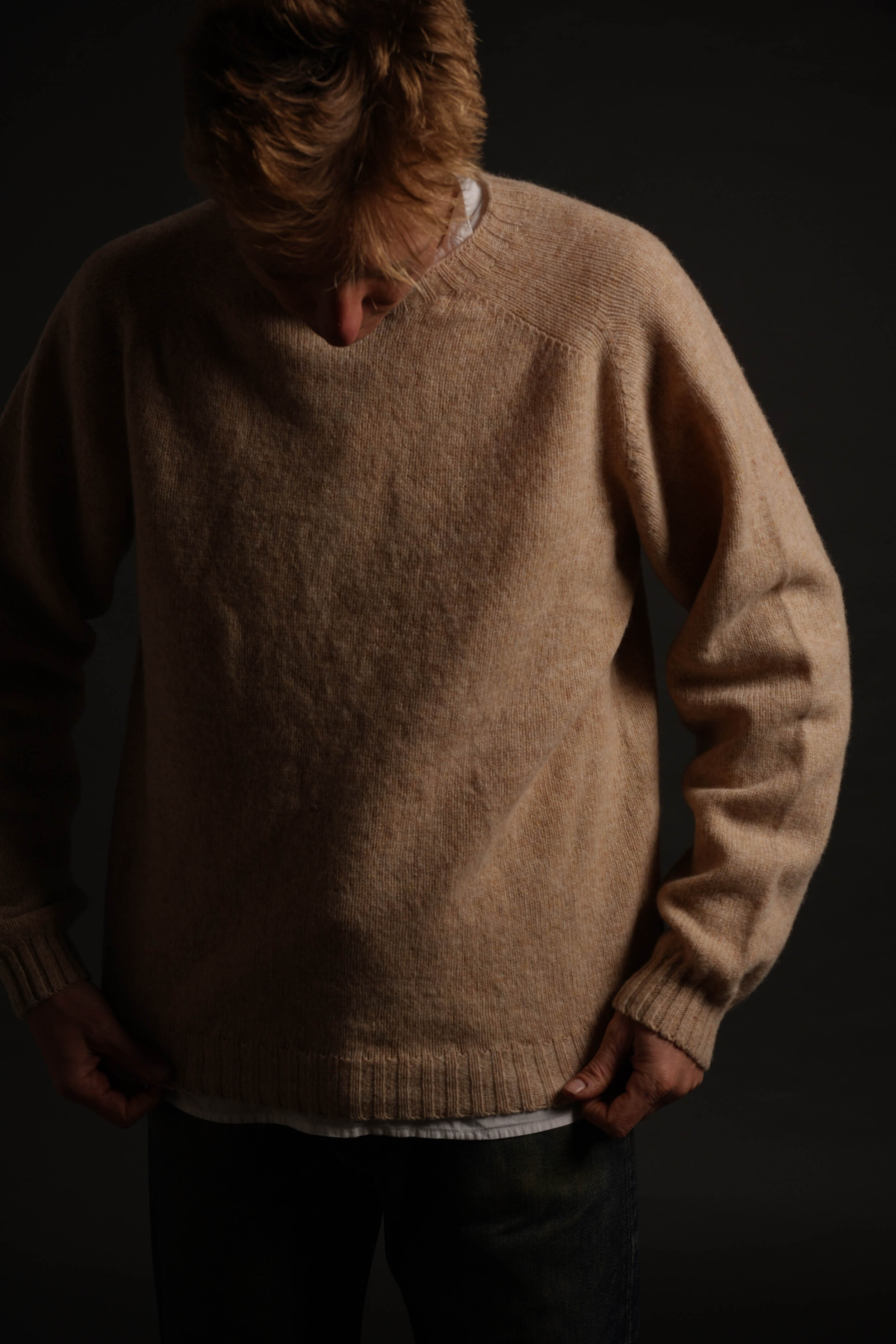 Tommy Wears Carrier Company Shetland Lambswool Jumper In Calico