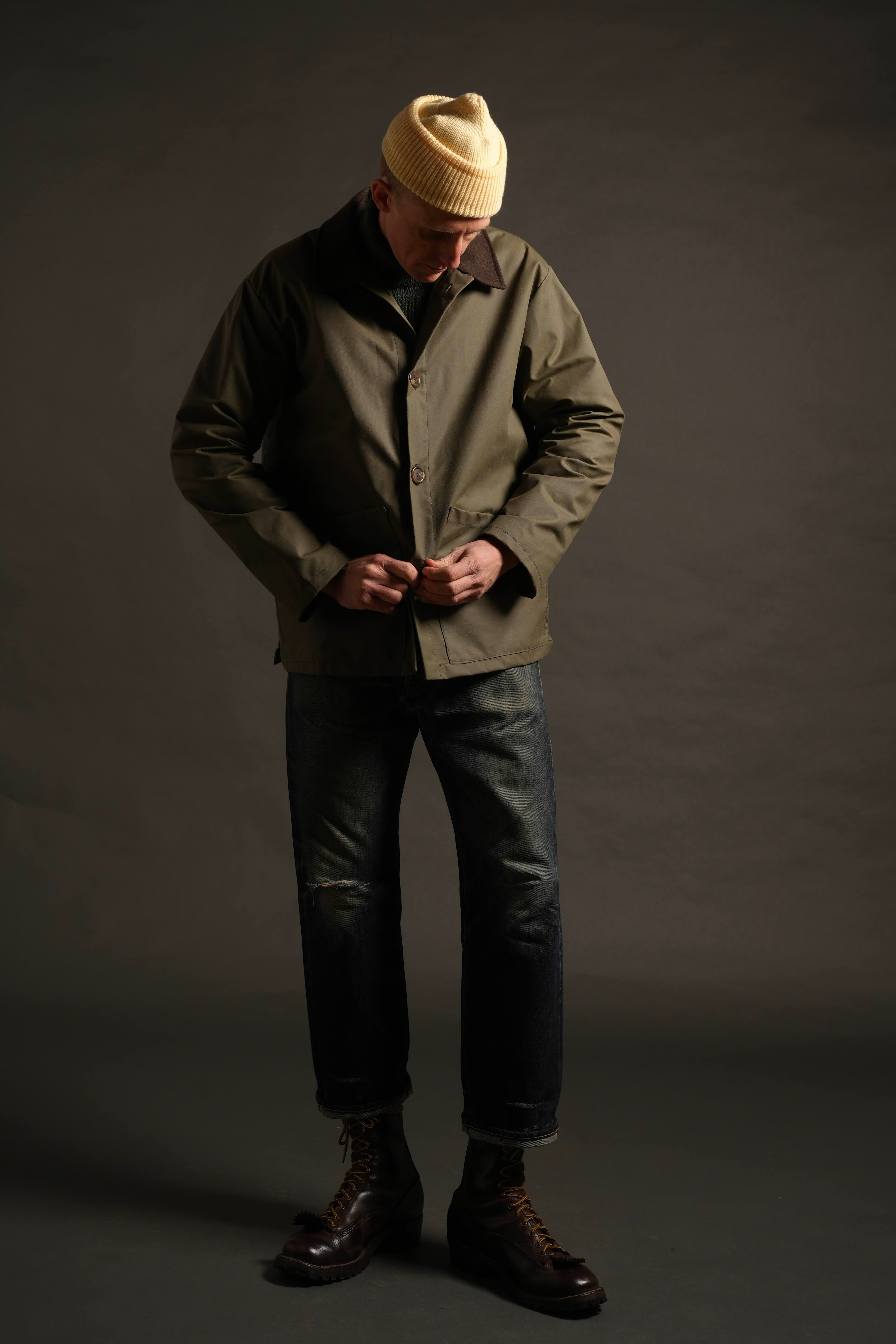 Tommy Wears Carrier Company Waxed Duck Cotton Jacket In Olive