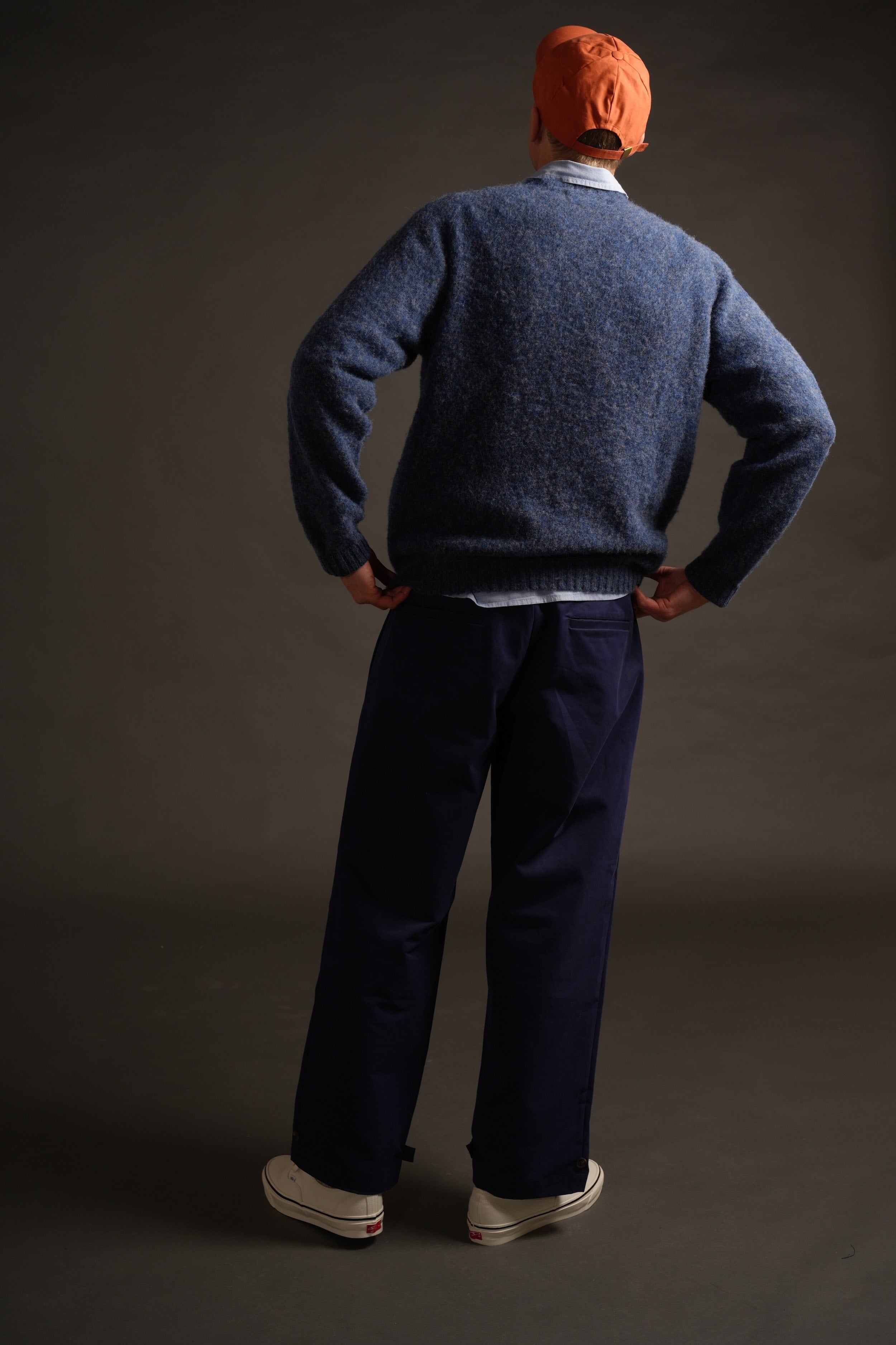 Tommy Wears Carrier Company Brushed Shetland Wool Jumper in North Sea