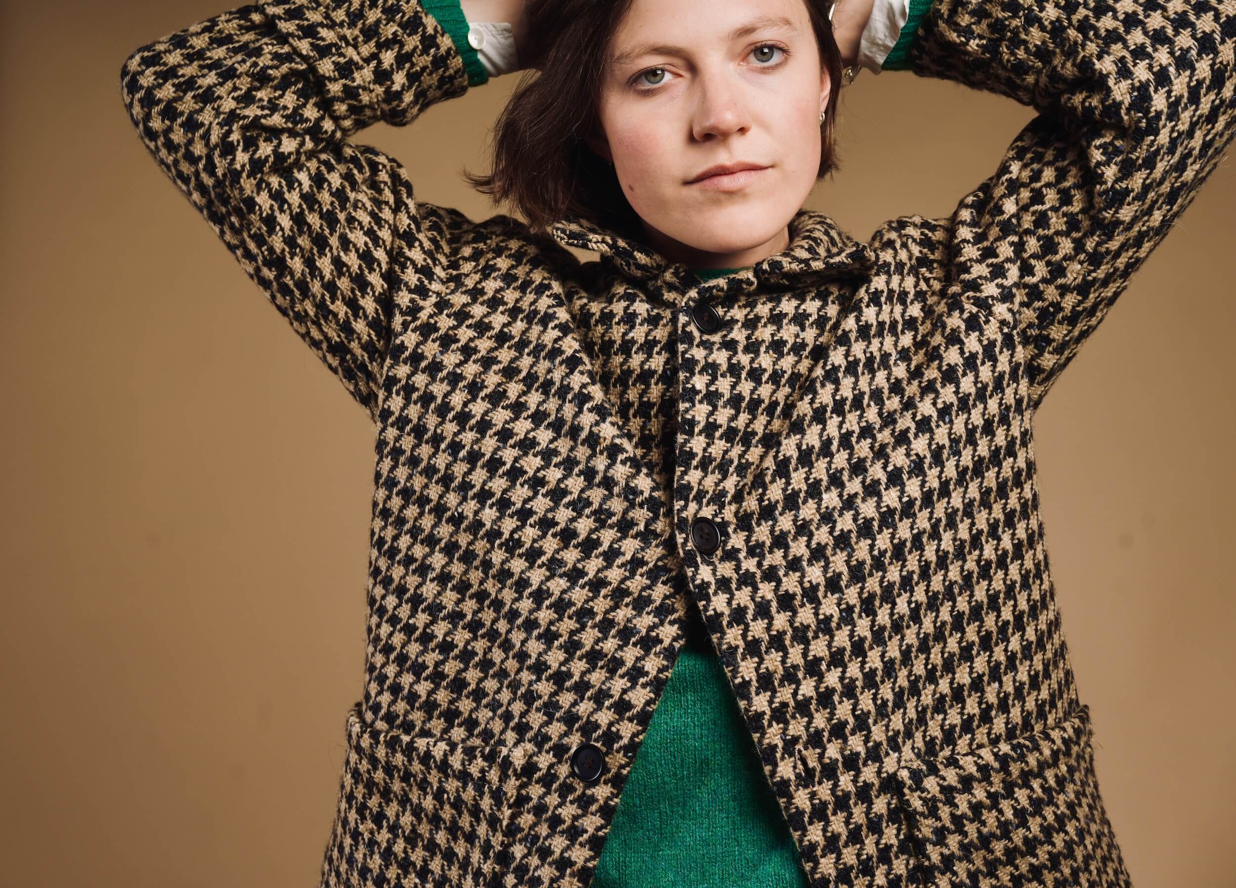 Minna Wears Carrier Company Celtic Wool Jacket in Houndstooth