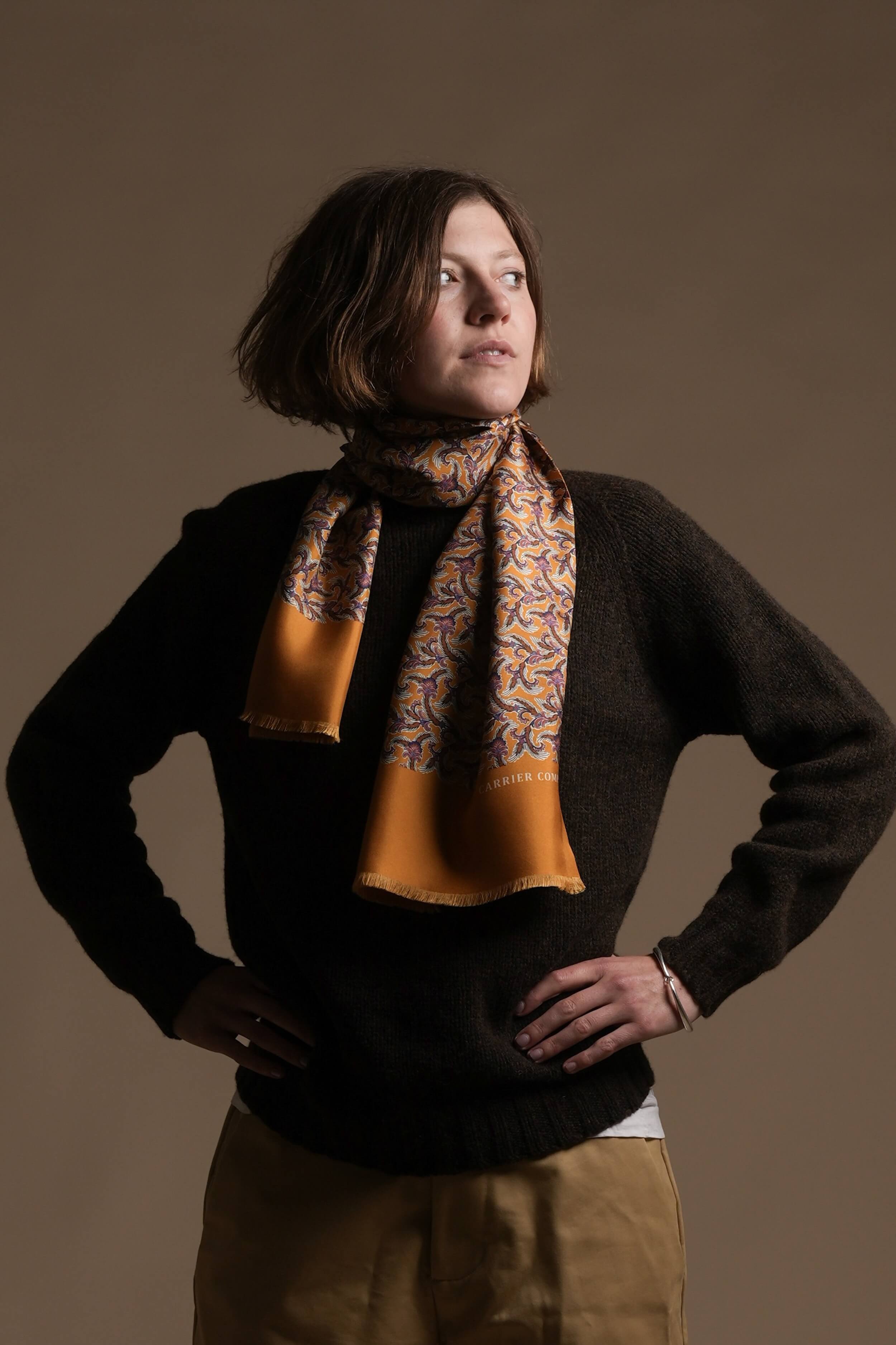 Minna Wears Carrier Company 4 Ply Lambswool Jumper In Carob