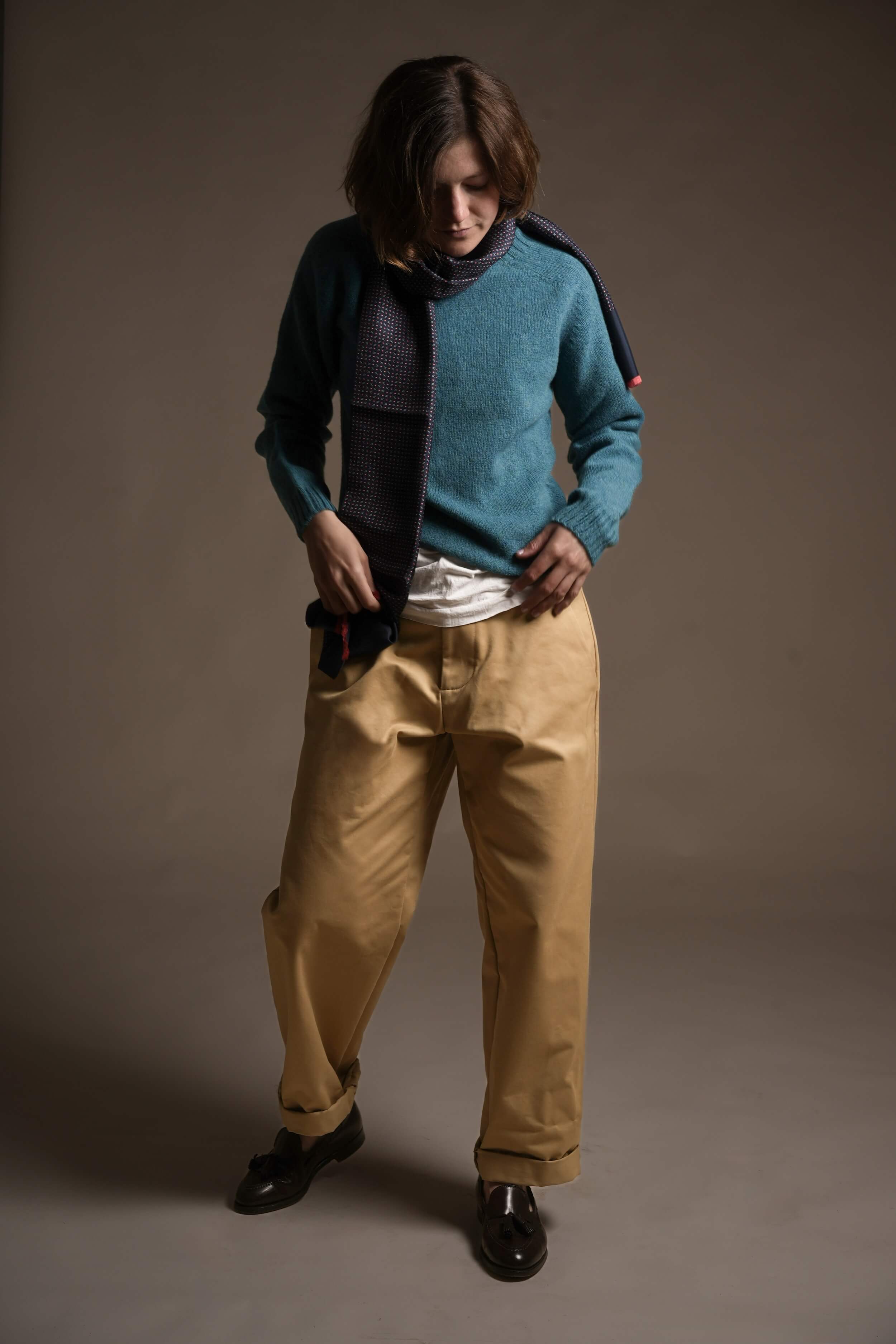 Minna Wears Carrier Company Shetland Wool Jumper In Kingfisher Lambswool