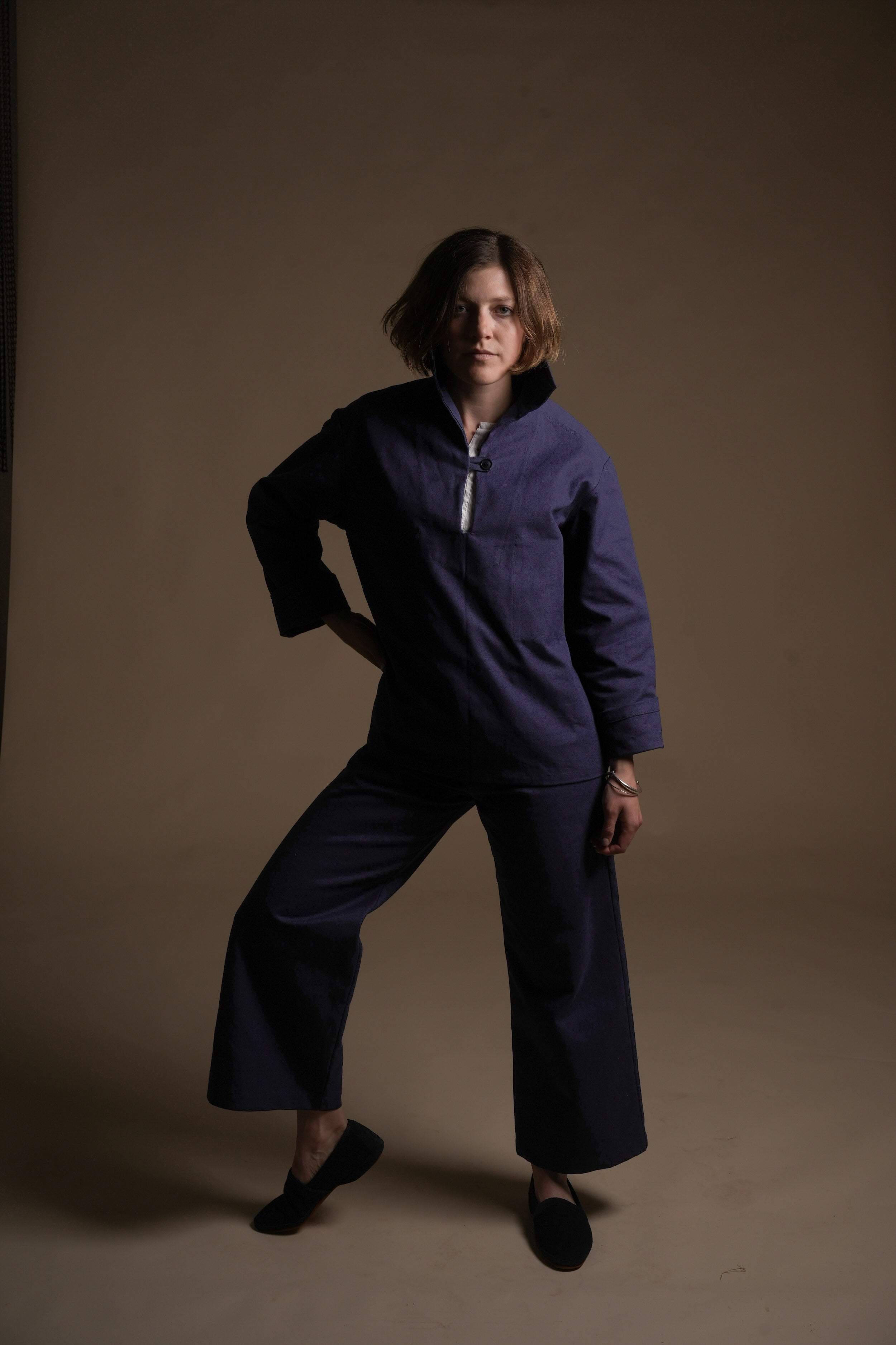 Minna Wears Carrier Company Loop Button Smock In Sailcloth