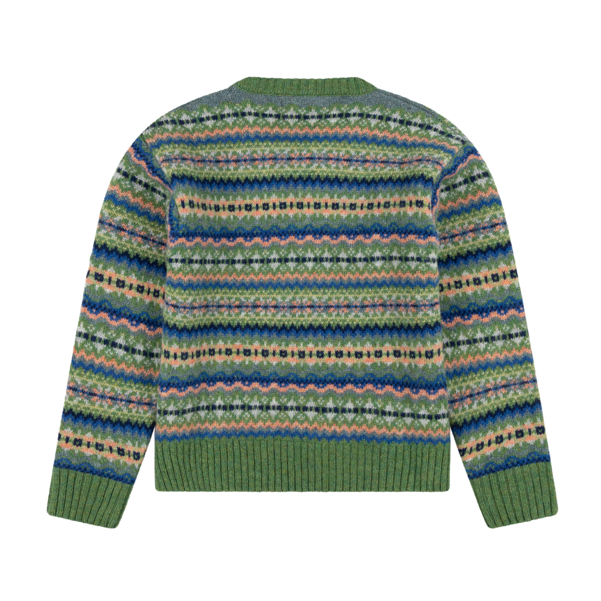 Carrier Company Cropped Fair Isle Jumper In Parsley
