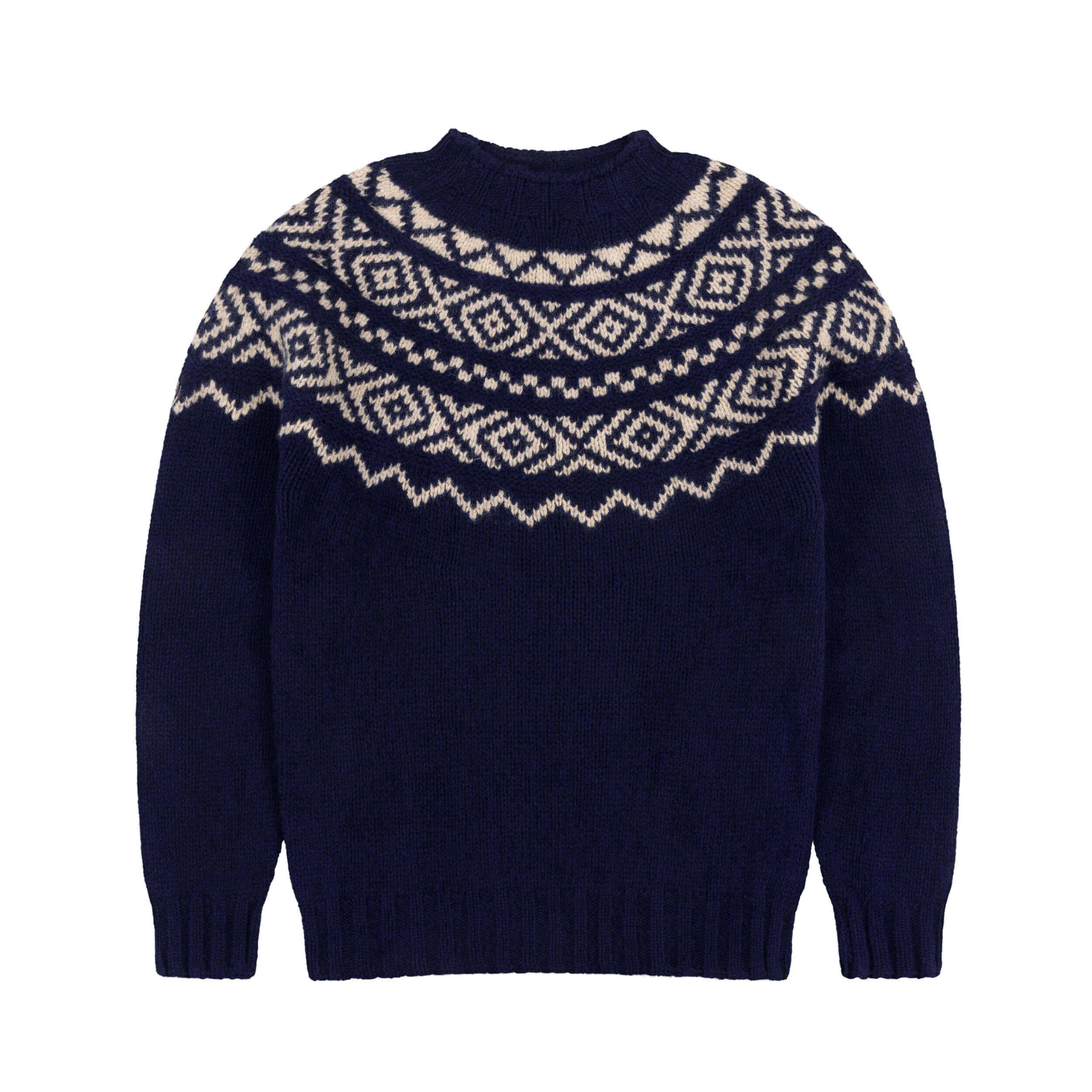 British Made. Scottish Lambswool Jumper With Classic Crew Neck 