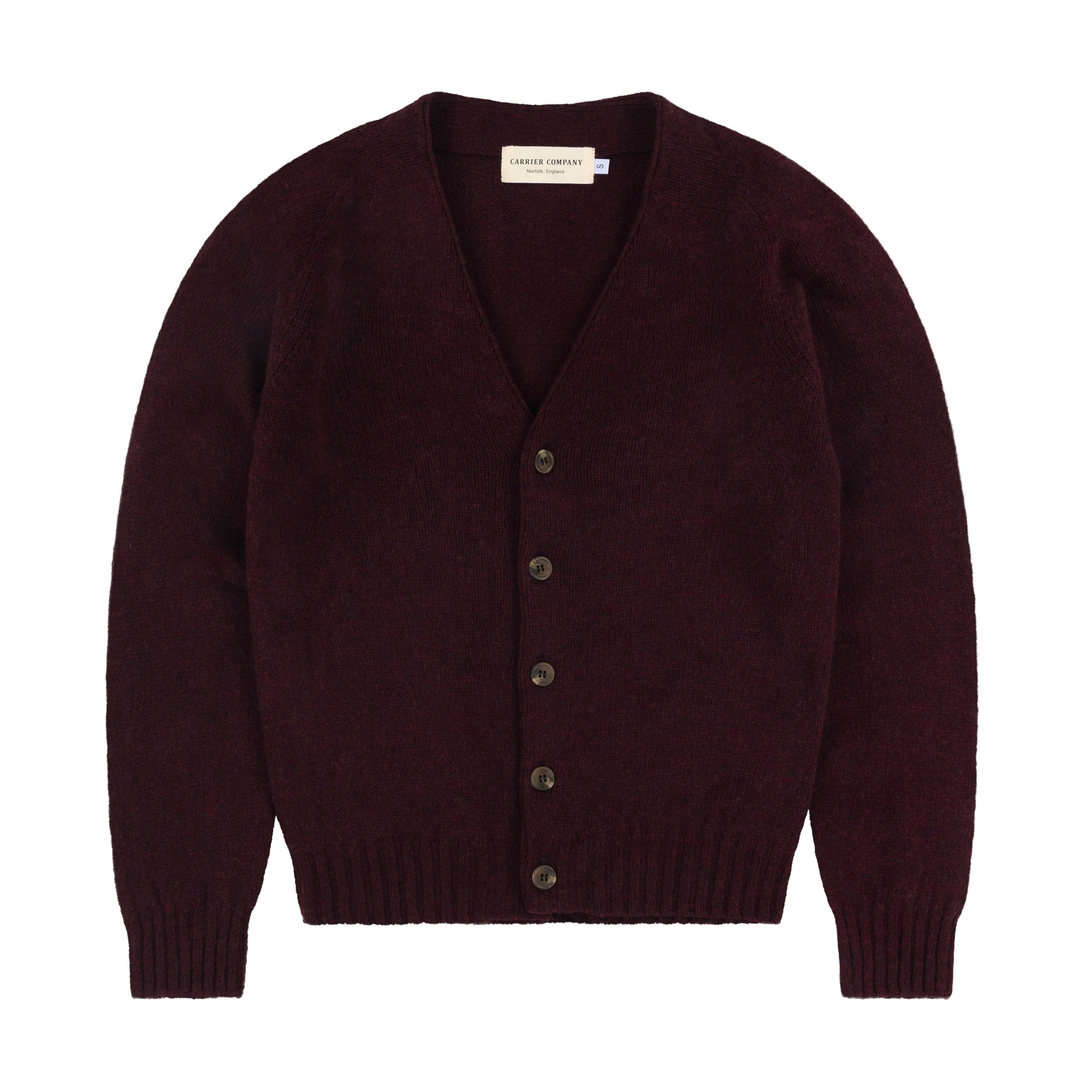 Carrier Company Lambswool Cardigan In Mulberry