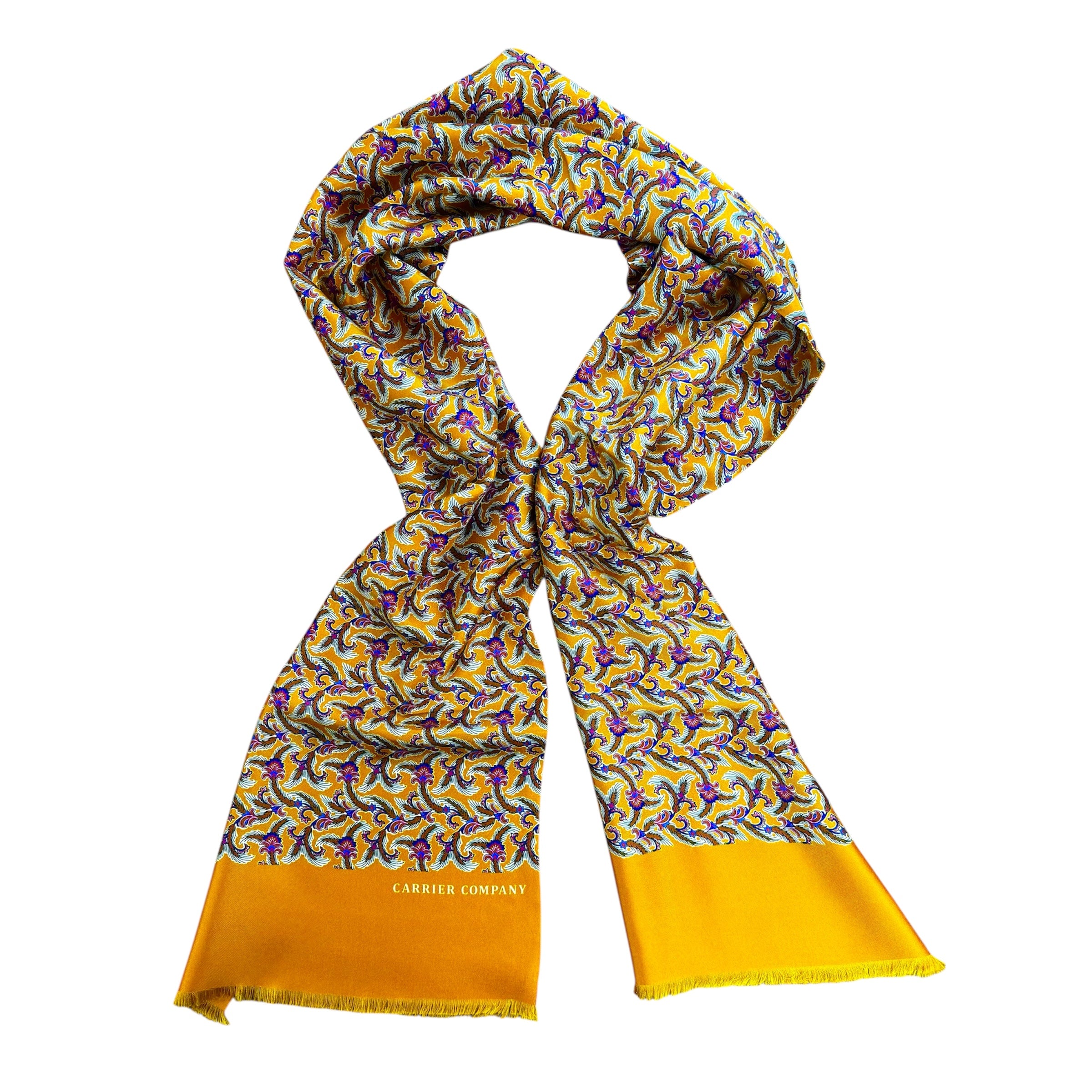 Carrier Company Silk Tubular Scarf In Yellow