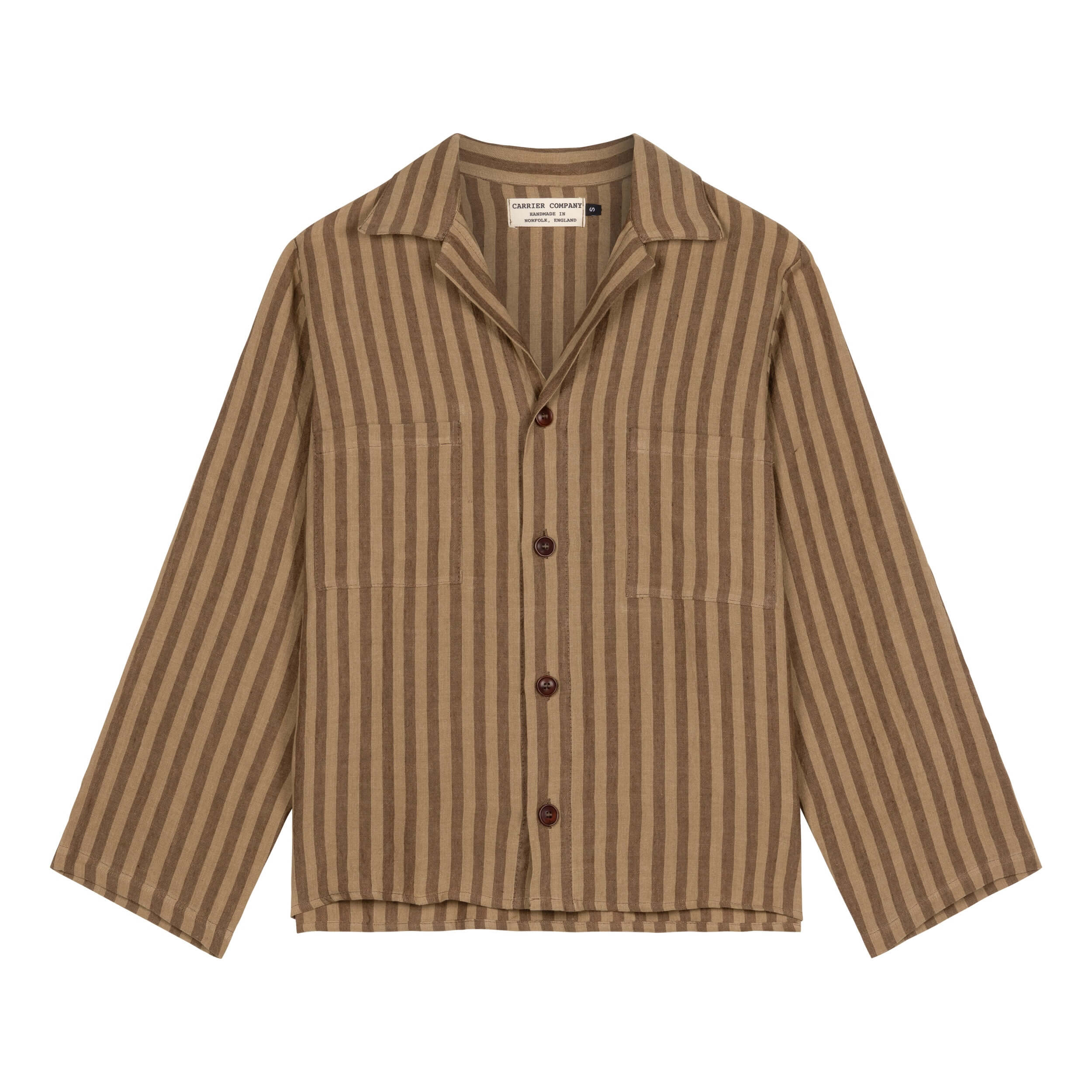 Carrier Company Irish Linen Pyjamas In Tobacco Stripe