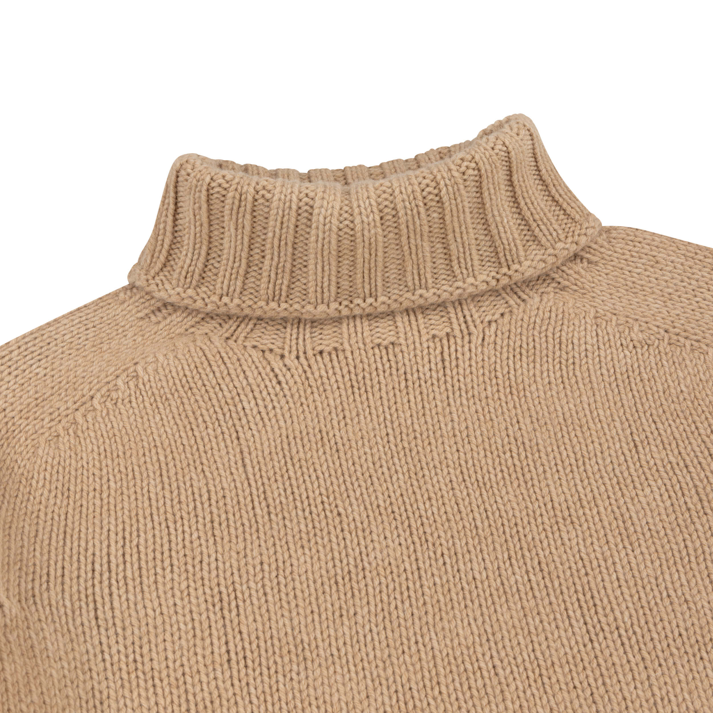 Carrier Company Supremely Soft Roll Neck Heavy Gauge Lambswool In Camel