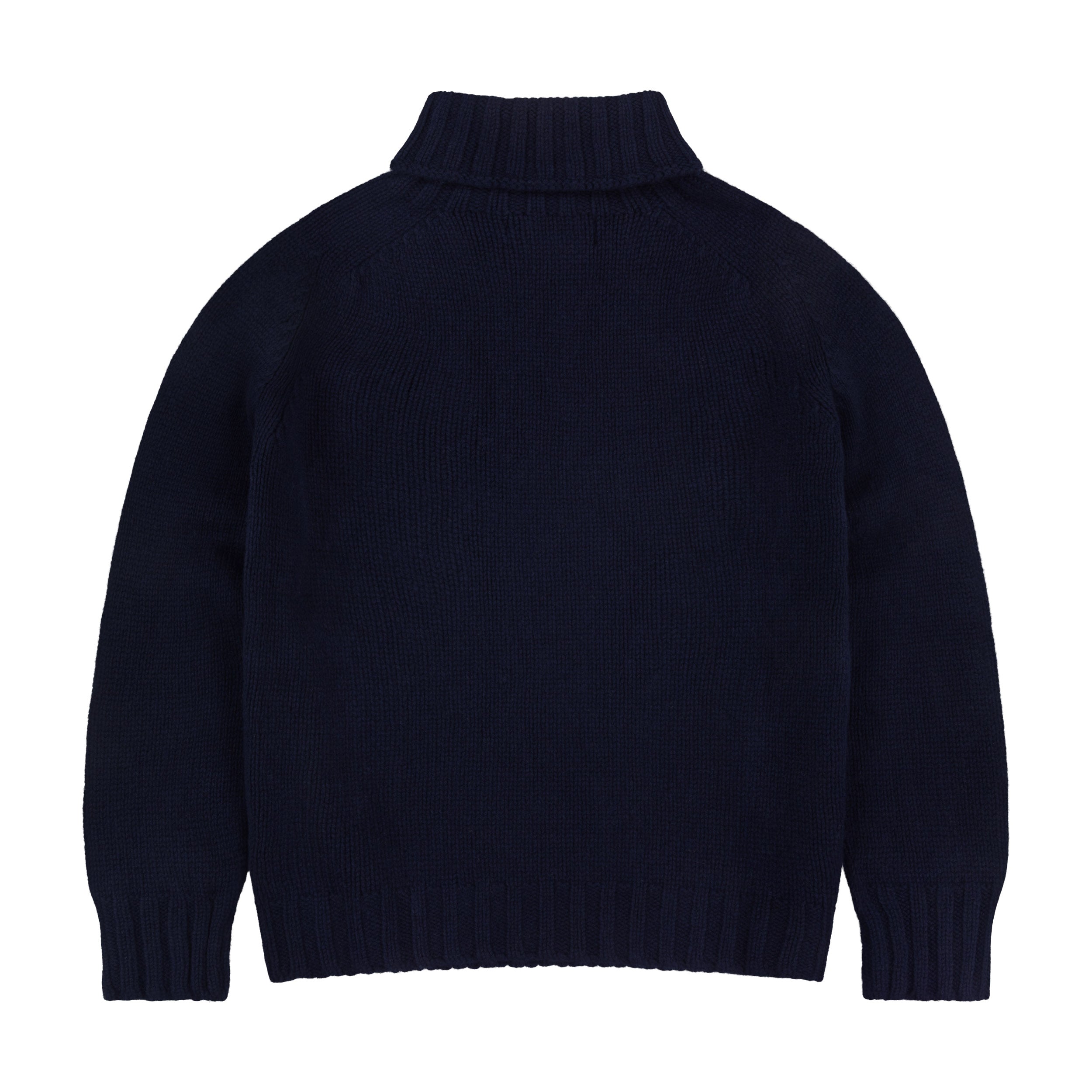 Carrier Company Roll Neck Luxury Supremely Soft Heavy Gauge Lambswool Jumper In Navy