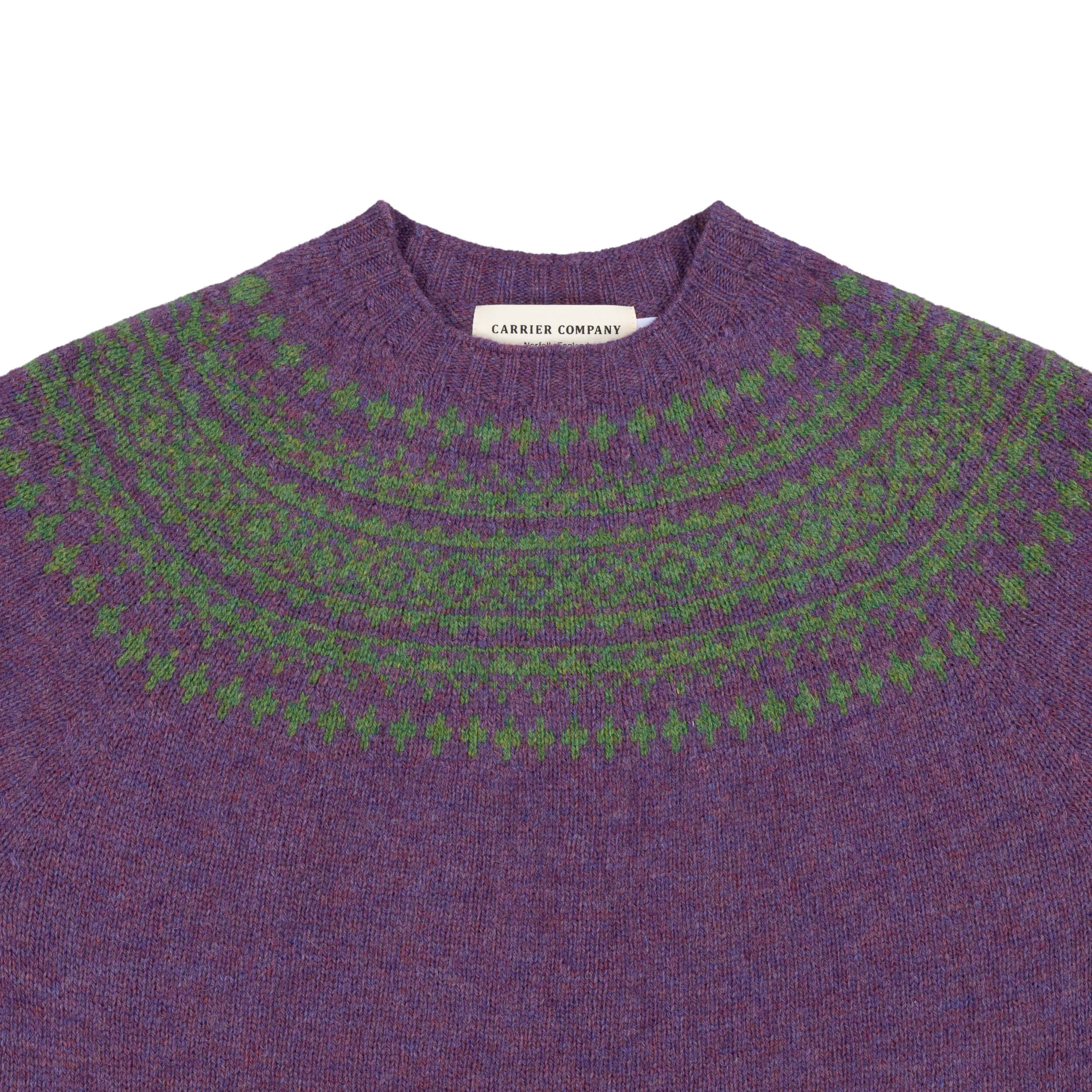Carrier Company Shetland Yoke Jumper In Parsley & Lavender