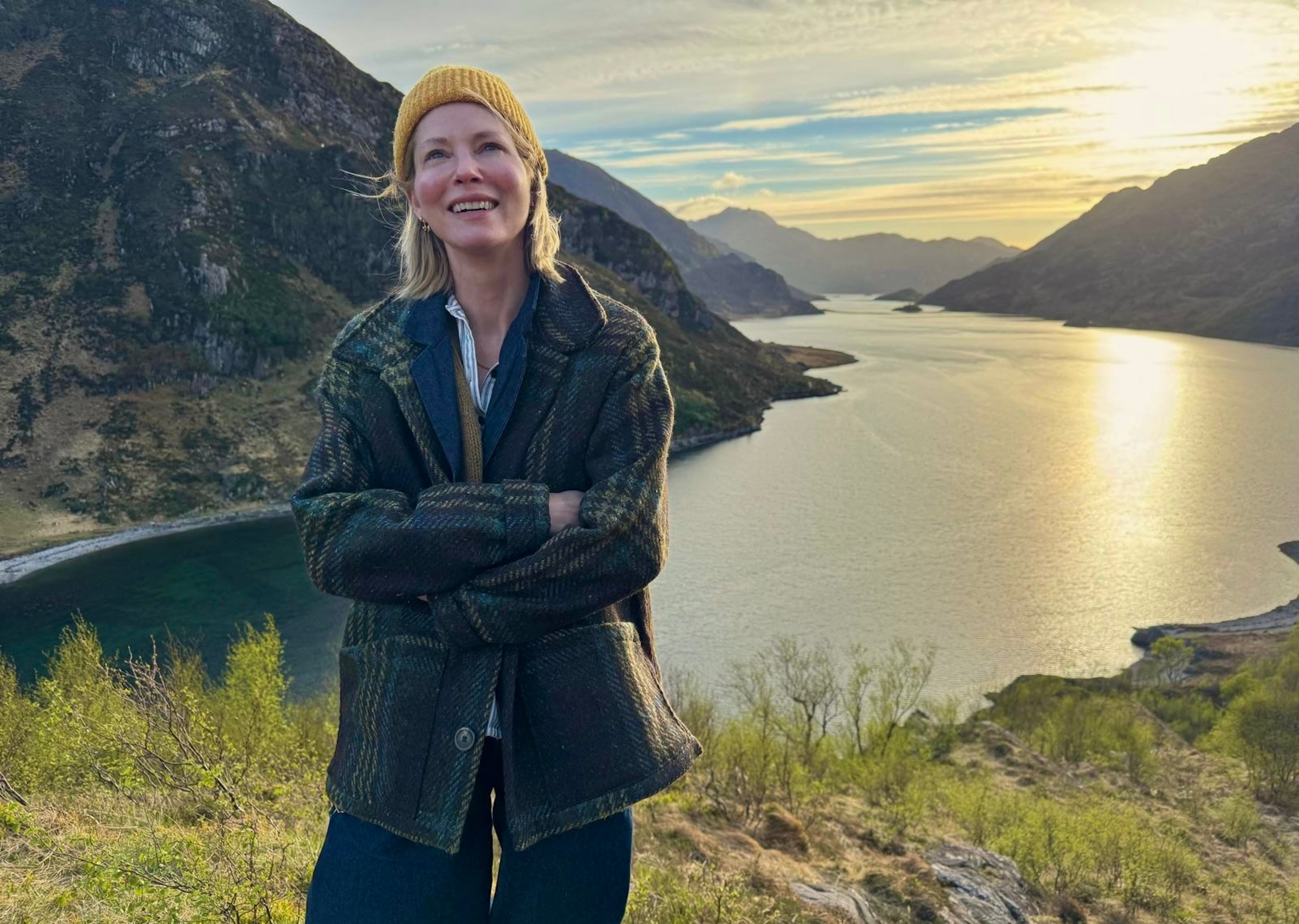 Sienna Wears Carrier Company Celtic Wool Jacket in Spearmint
