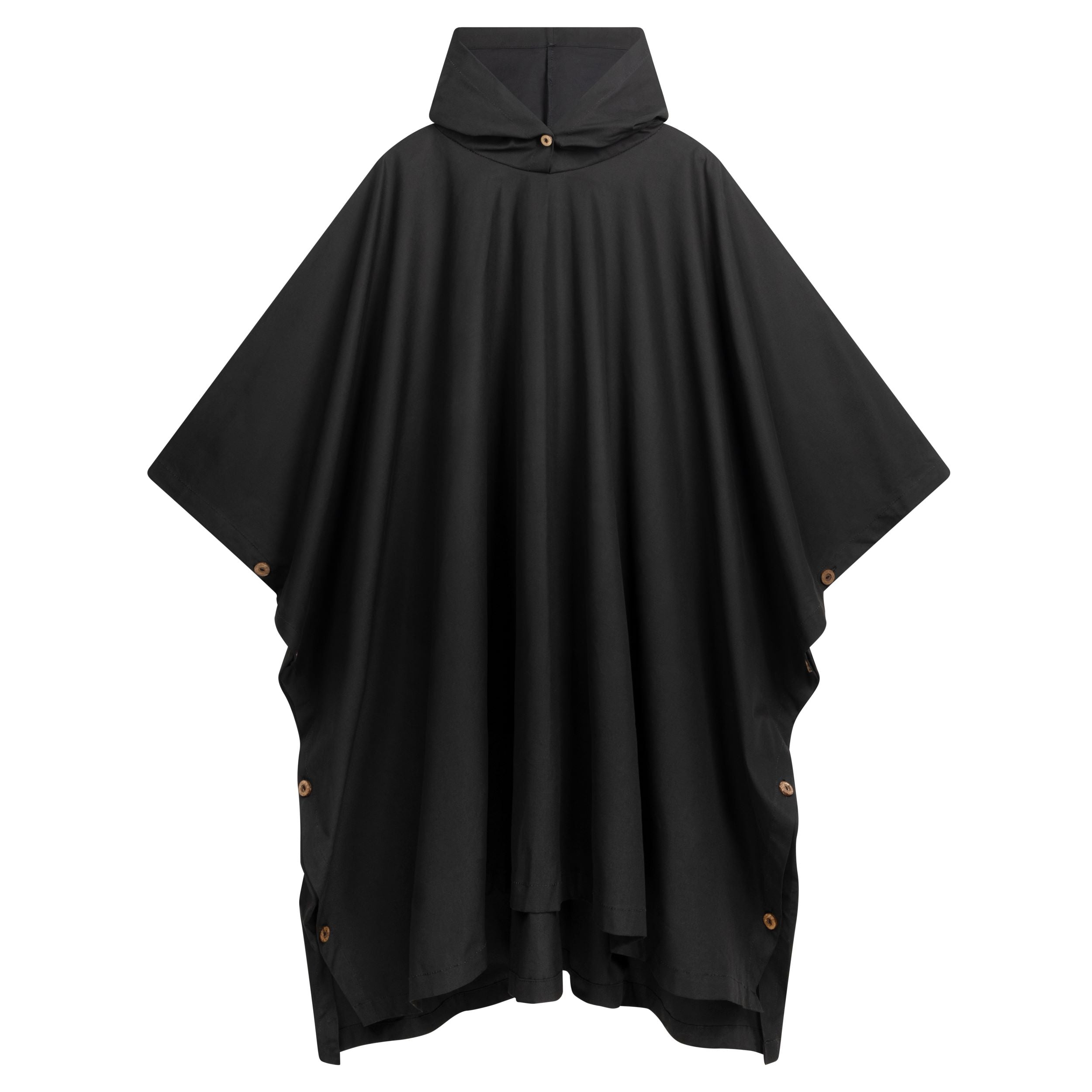 Long Hooded Rain Cape in Black – Carrier Company - Main Image