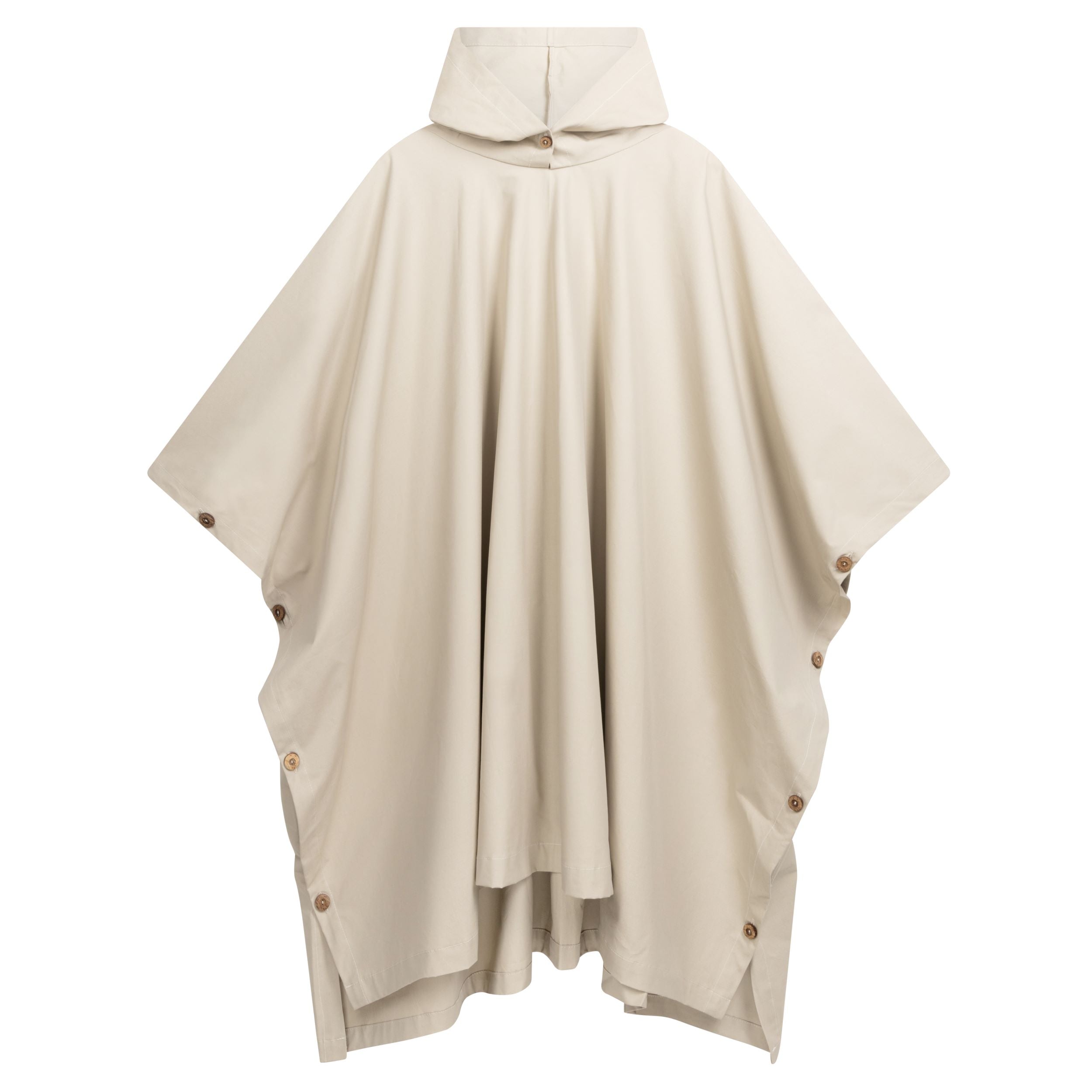 Long Hooded Rain Cape in Bone