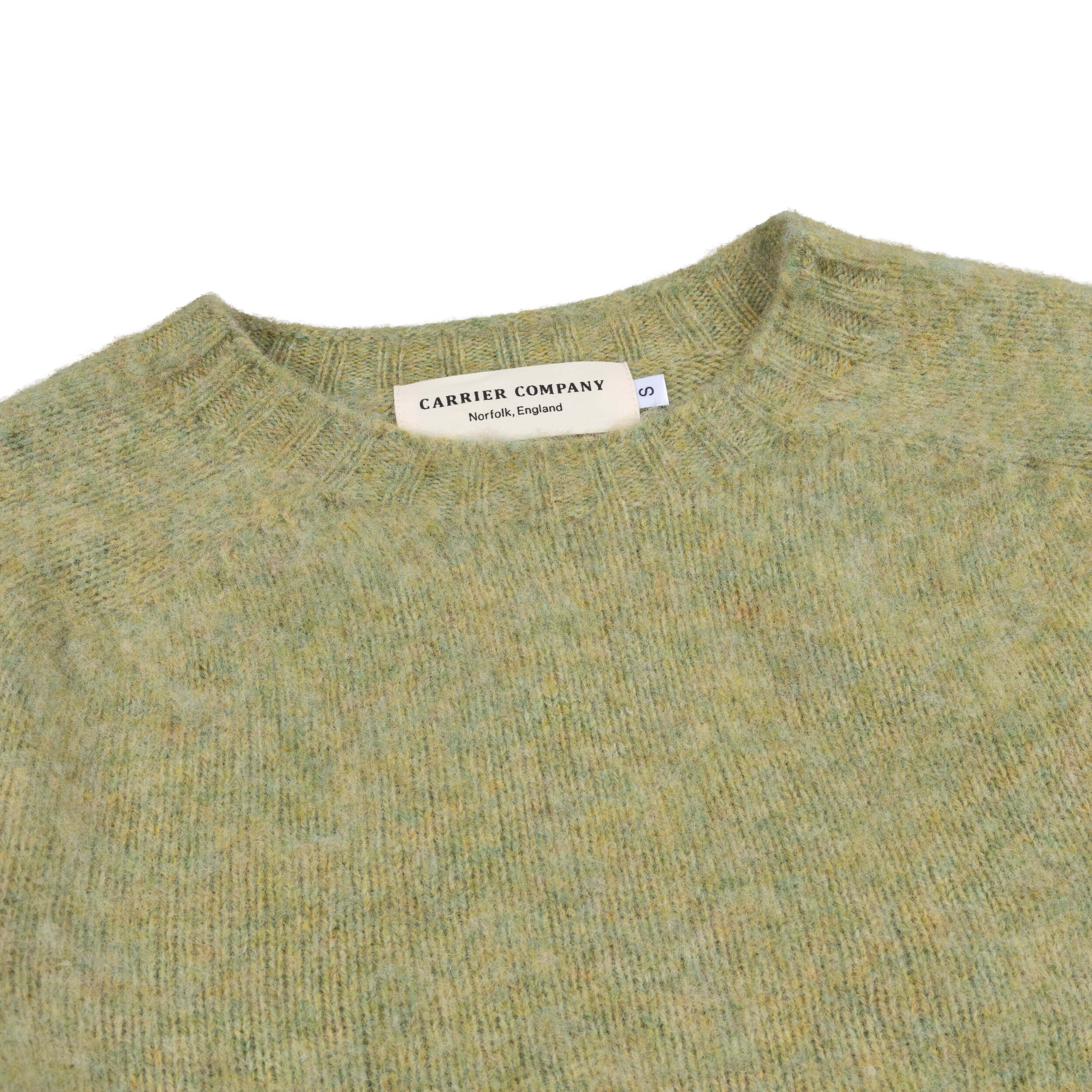Carrier Company Brushed Shetland Lambswool Jumper in Pistacchio