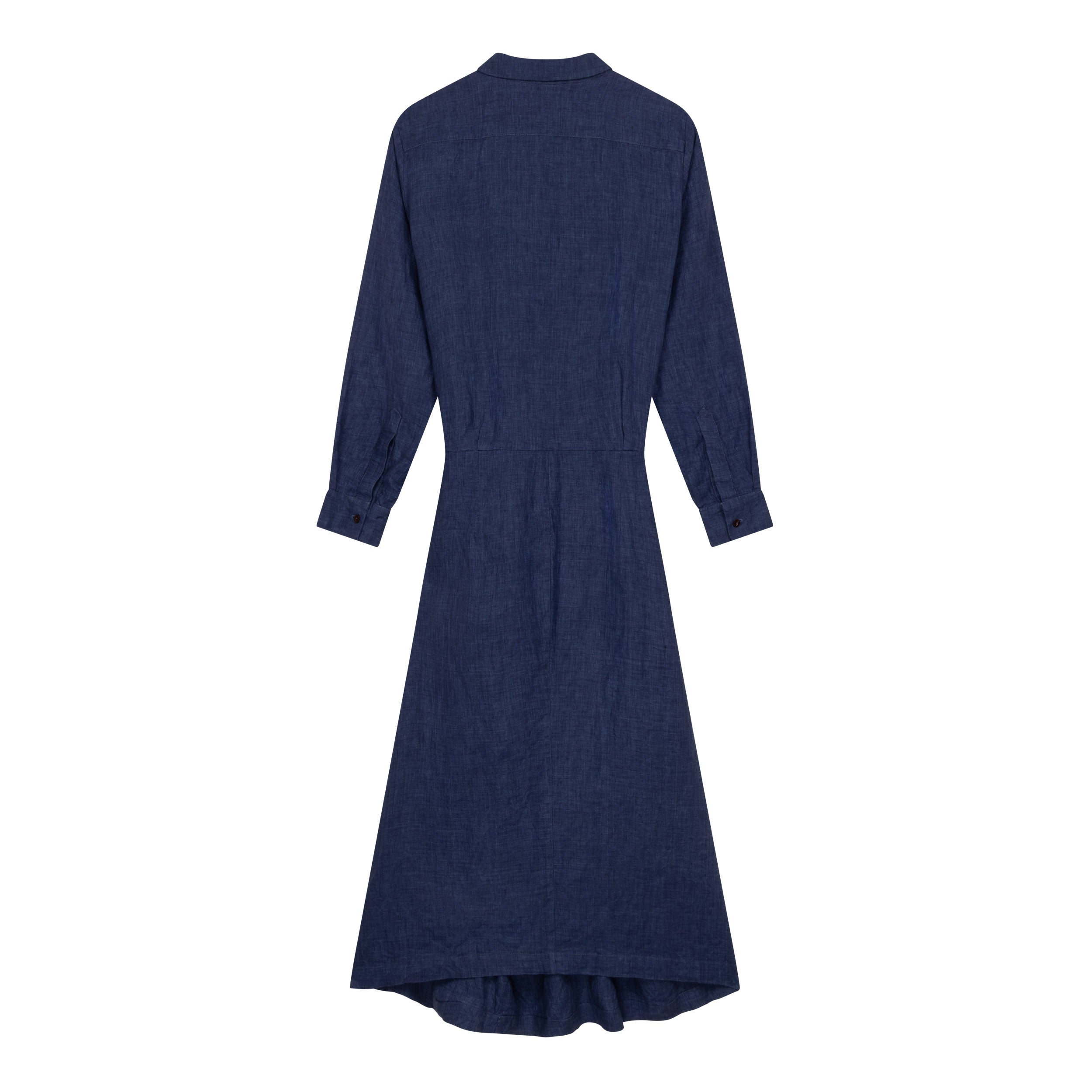 Carrier Company Shirt Wrap Dress in Navy Linen