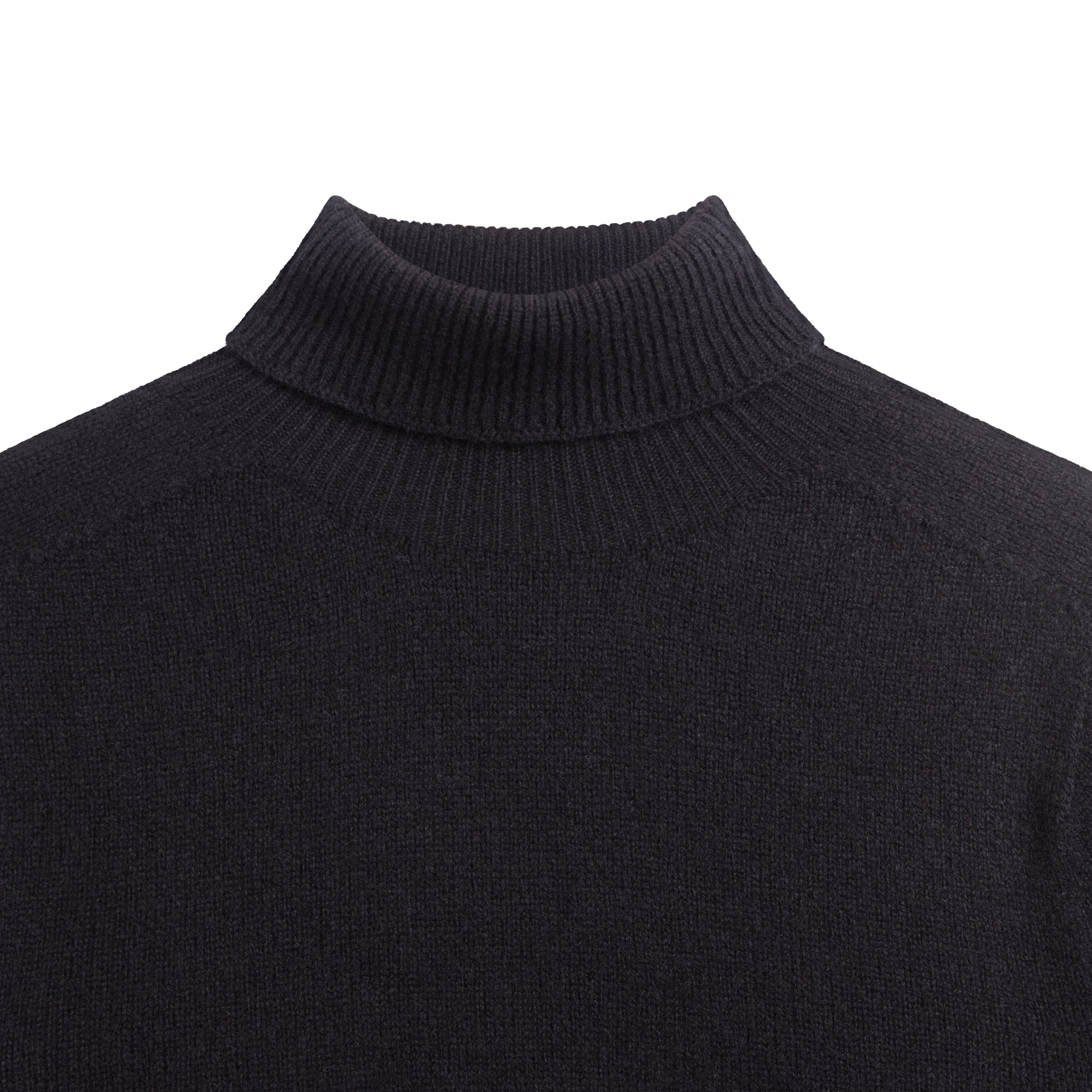 Carrier Company Cashmere and Merino Supersoft Roll Neck Jumper in Black