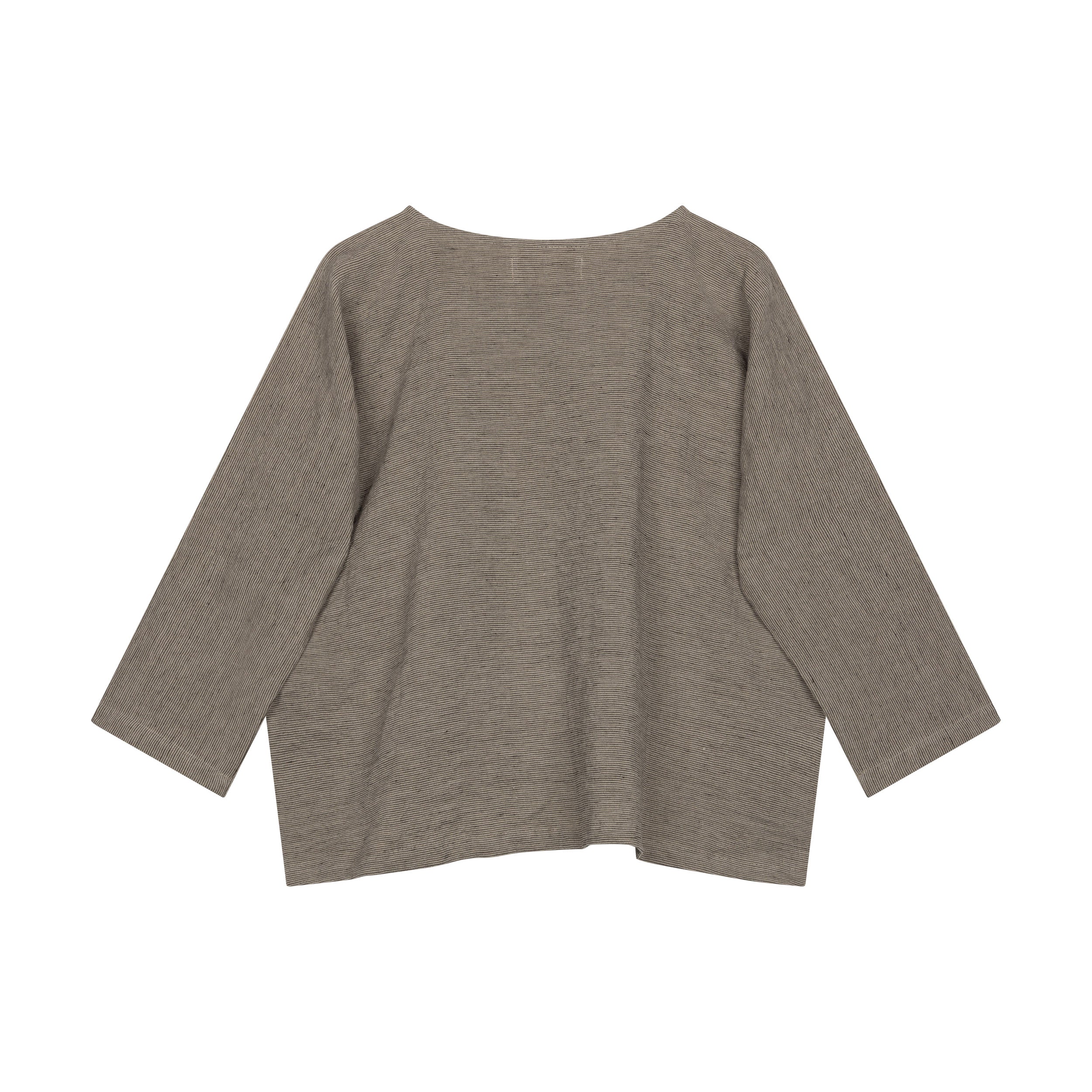 Carrier Company Linen Tee In Charcoal Stripe