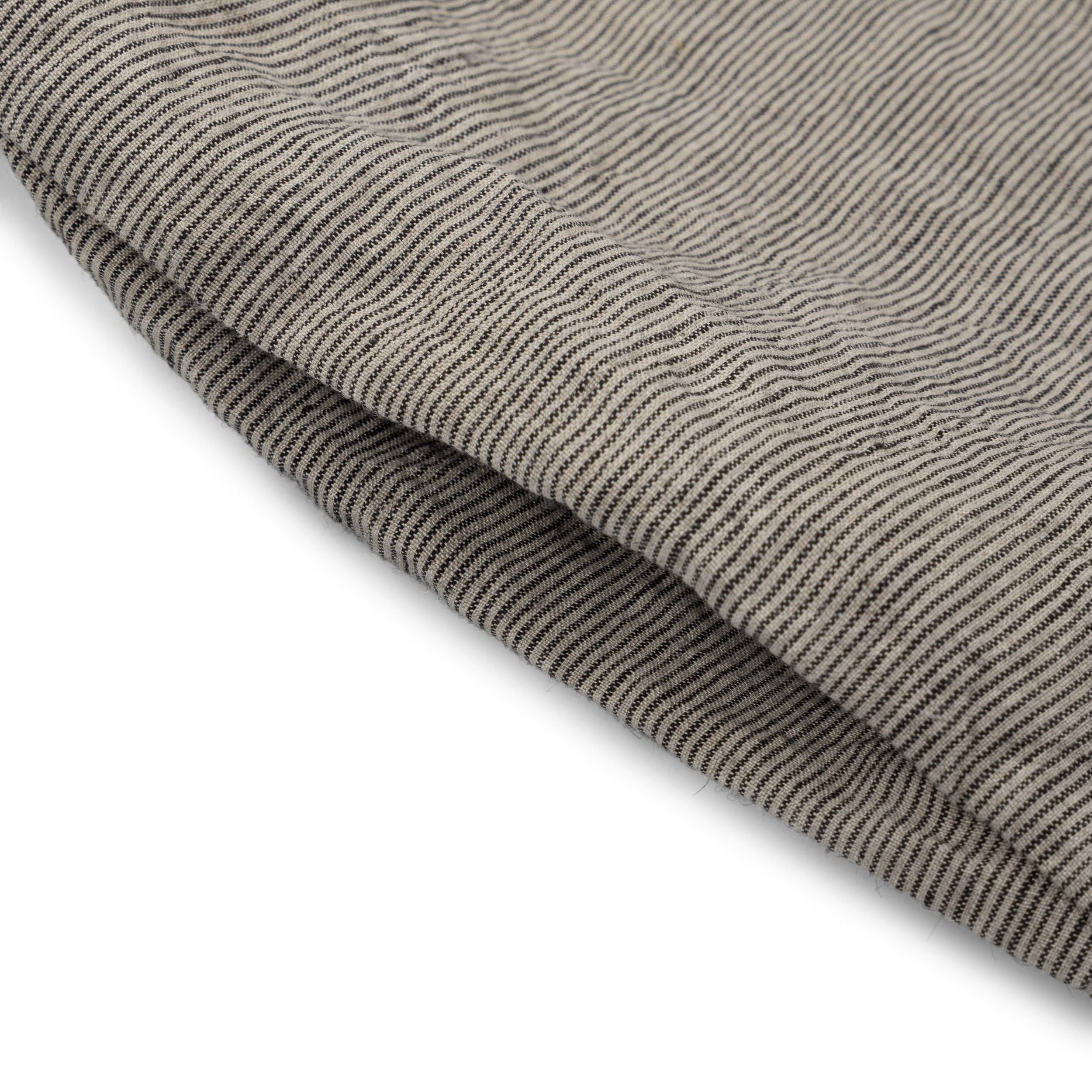 Carrier Company Linen Tee In Charcoal Stripe