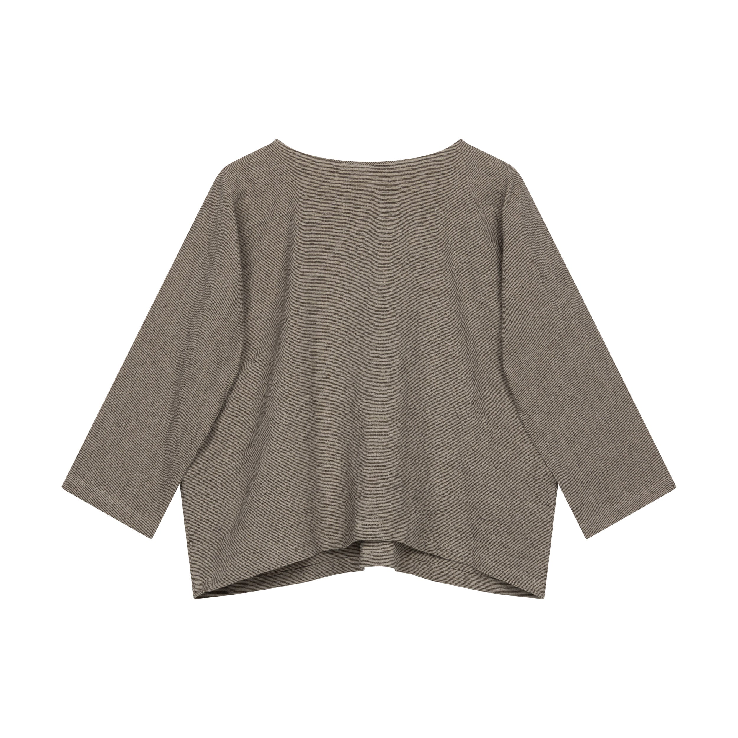 Carrier Company Linen Tee In Charcoal Stripe