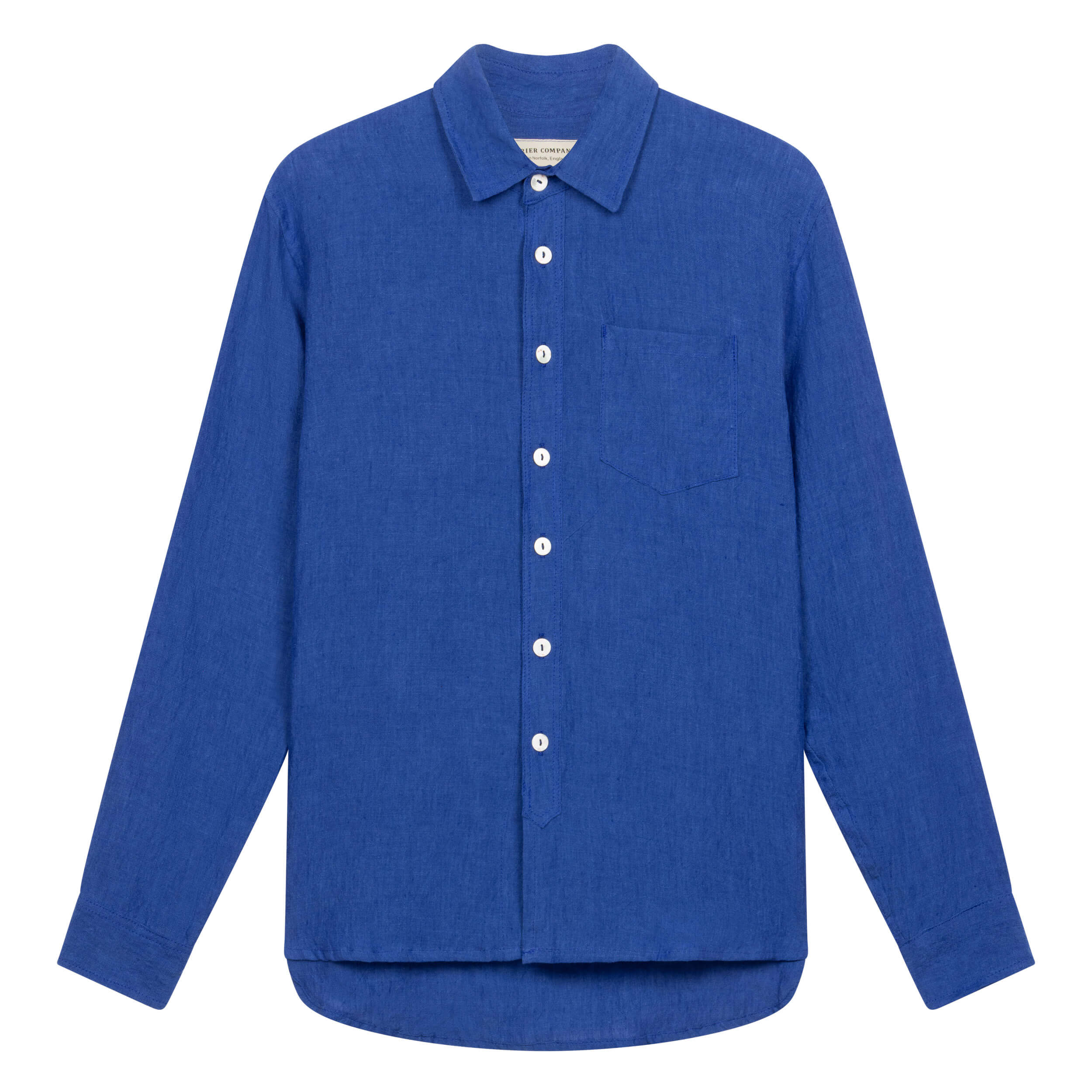 Carrier Company Collared Linen Work Shirt In Cobalt